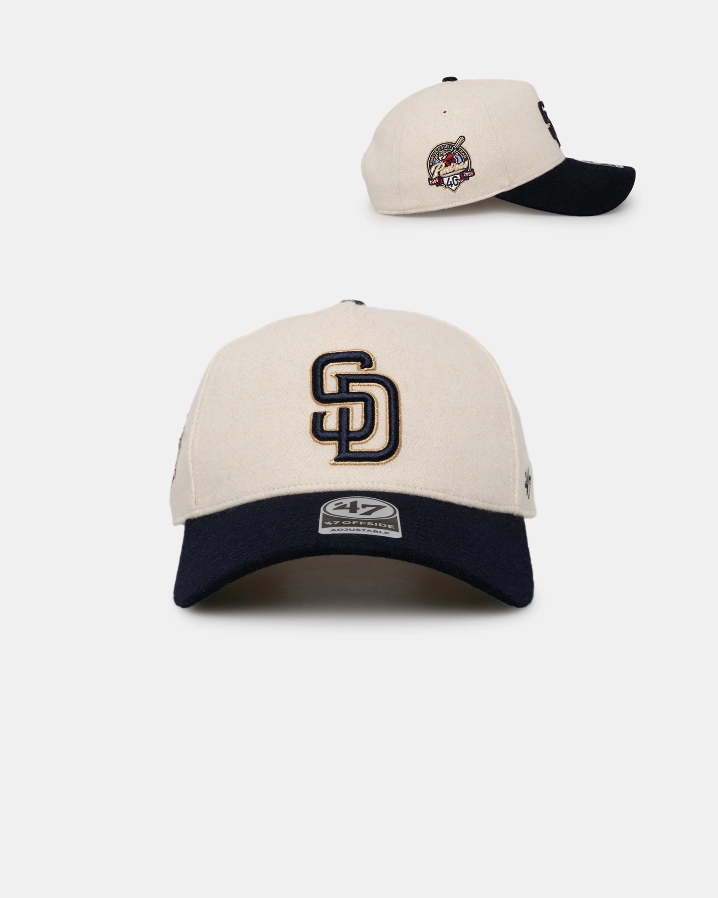 47 Brand San Diego Padres 'Wooly Offside DT' Sure Shot Snapback Natural/Navy