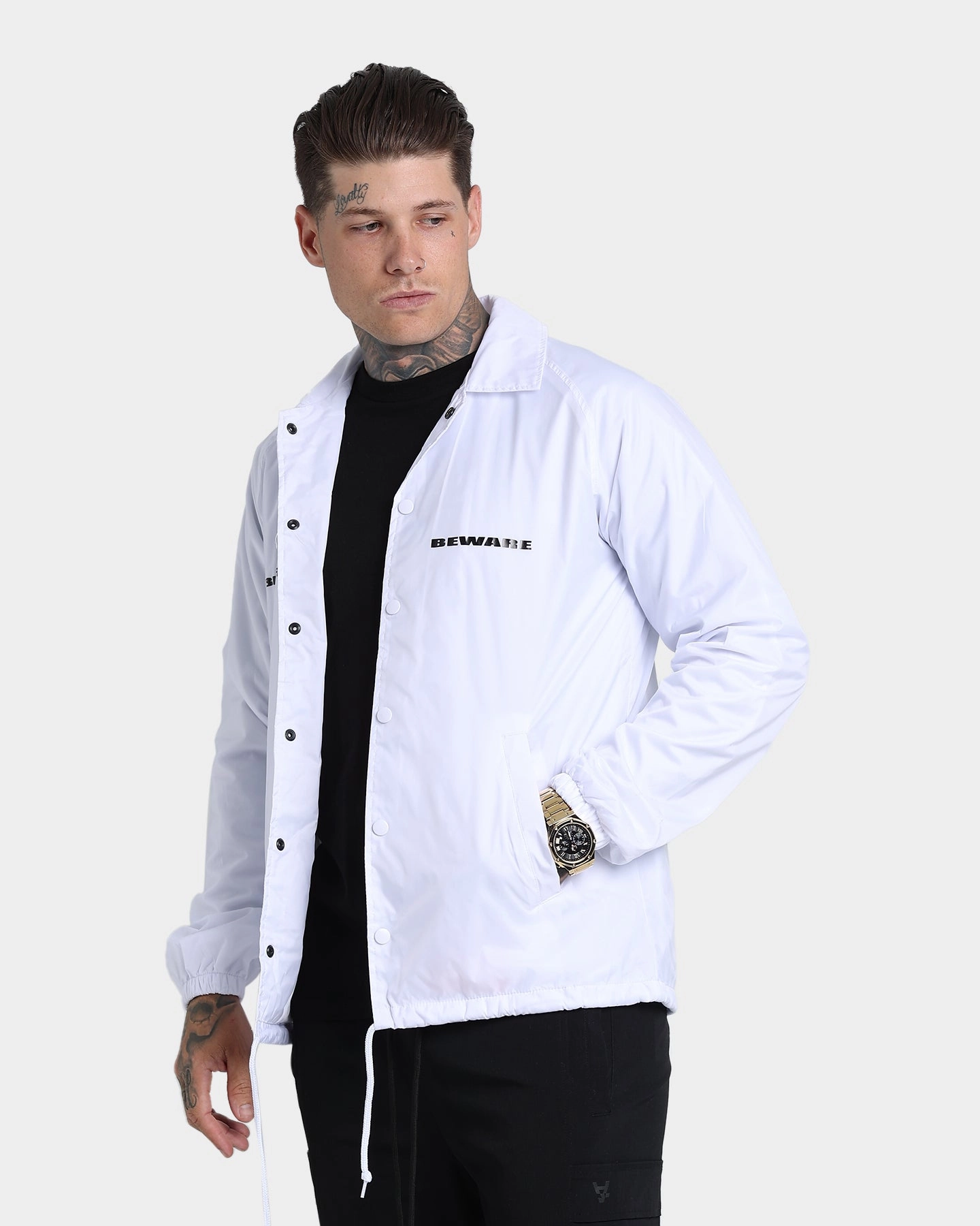 4HUNNID Beware of the Dog Jacket White