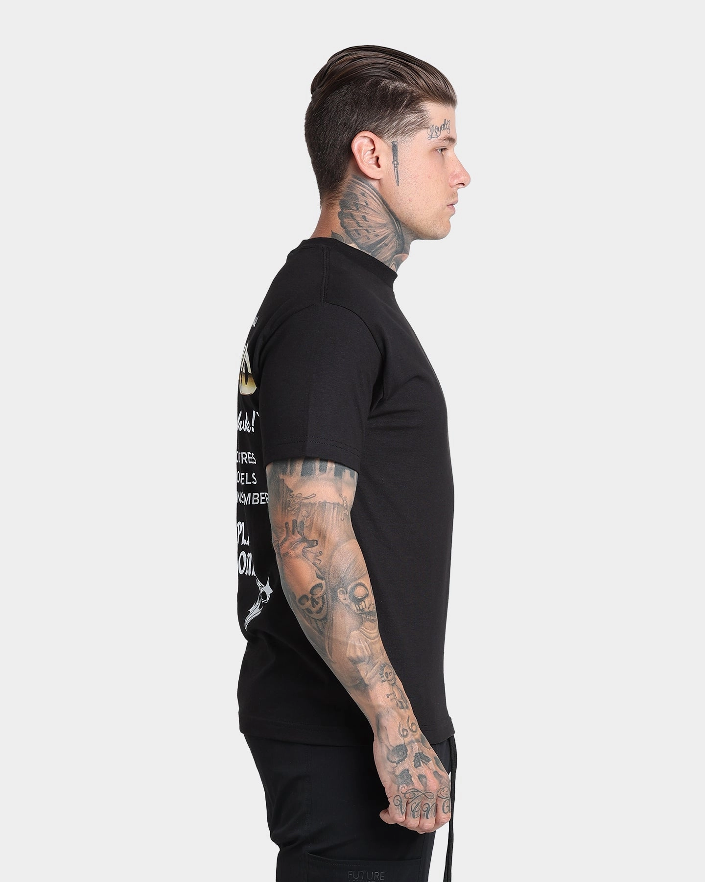 4HUNNID Check Short Sleeve T-Shirt Black