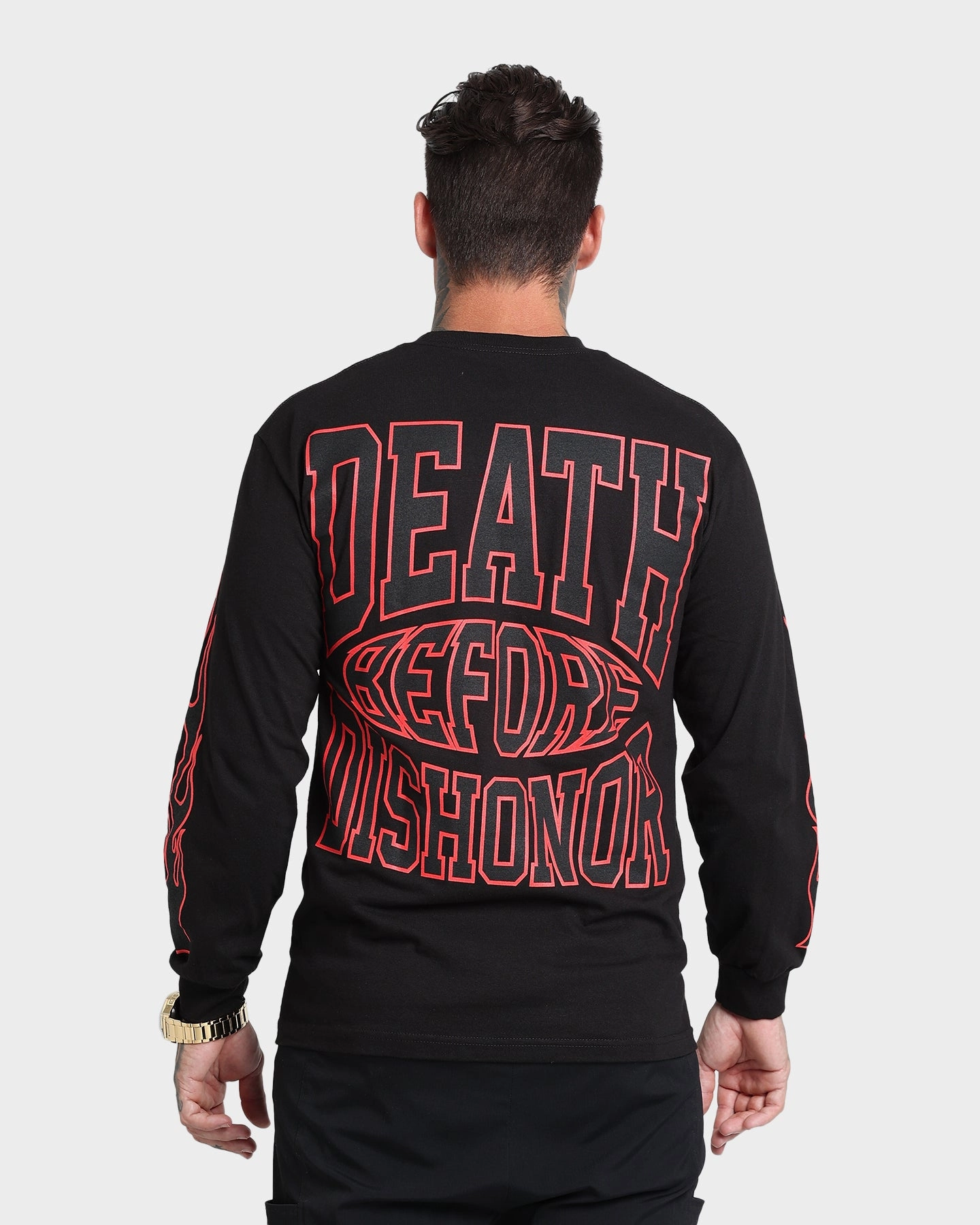 4HUNNID Death Before Dishonor Long Sleeve T-Shirt Black