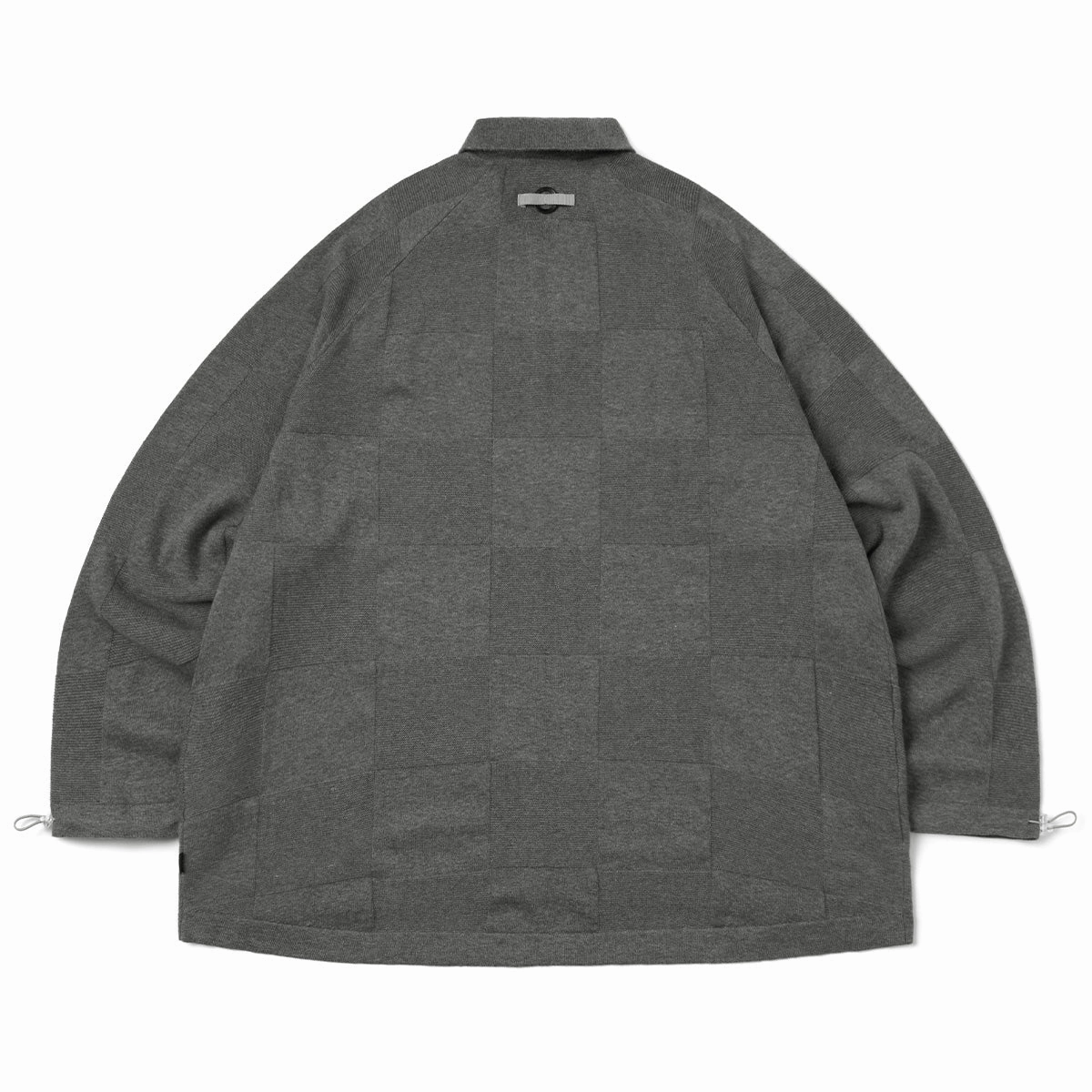   AES G.A.T-01K Checkerboard Knit Polo Shirt 'Grey'
