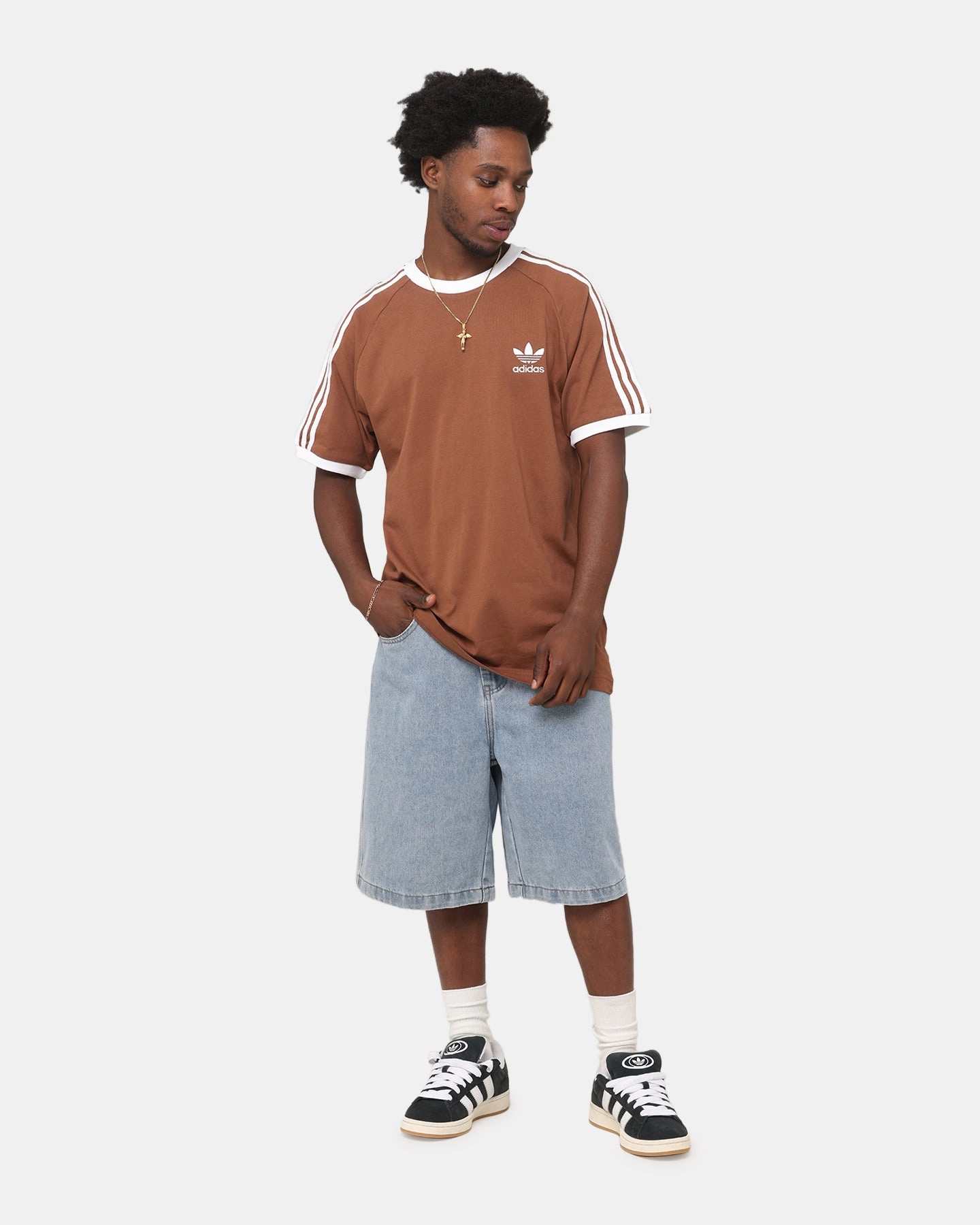 Adidas Classics 3-Stripes T-Shirt Brown