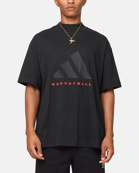 Adidas One Jersey Basketball T-Shirt Black/Red