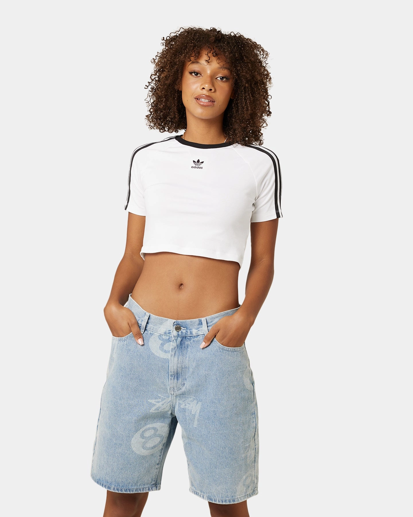 Adidas Women's 3-Stripes Baby T-Shirt White