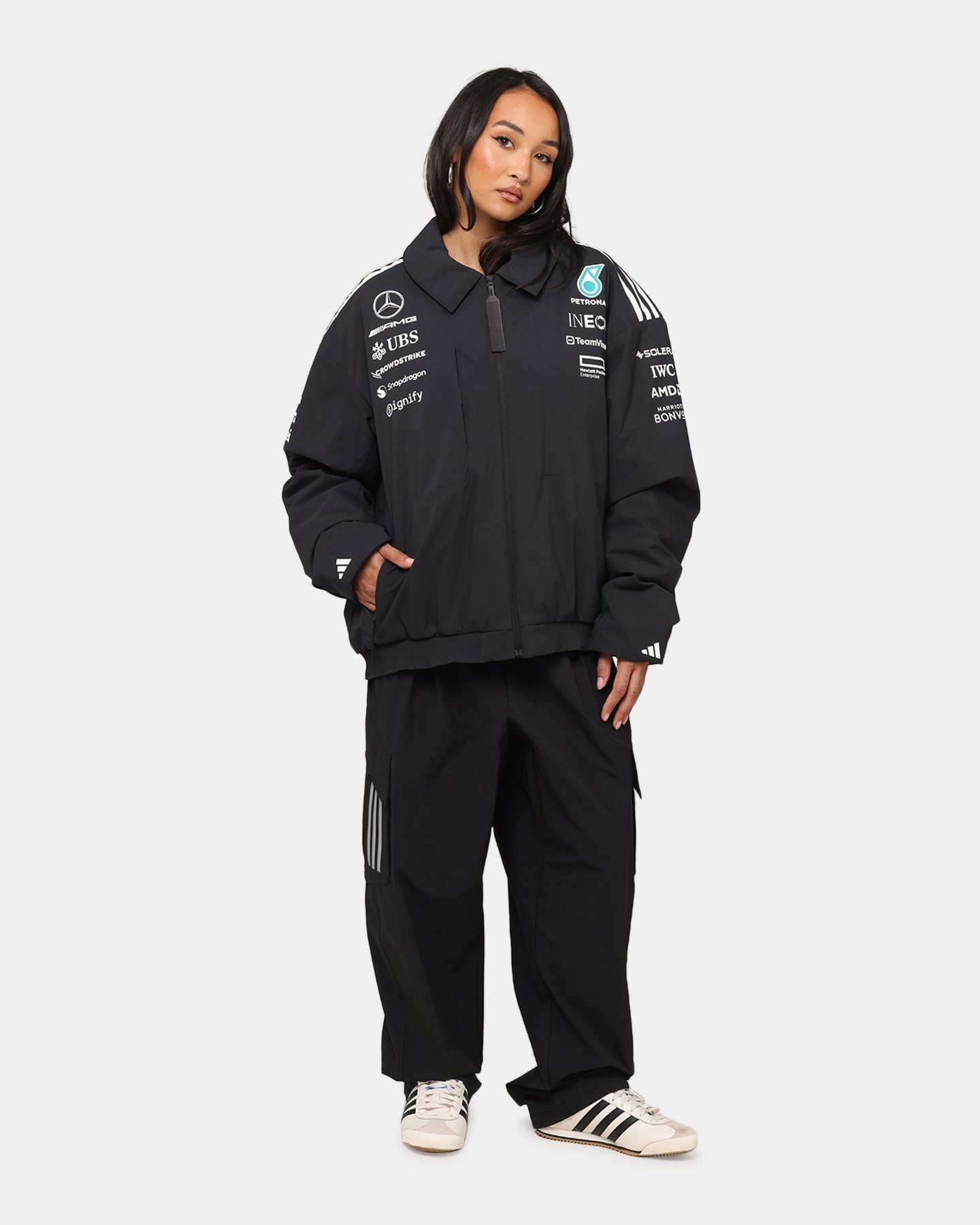 adidas x Mercedes-AMG PETRONAS Formula One F1 2025 Team Jacket Black/White
