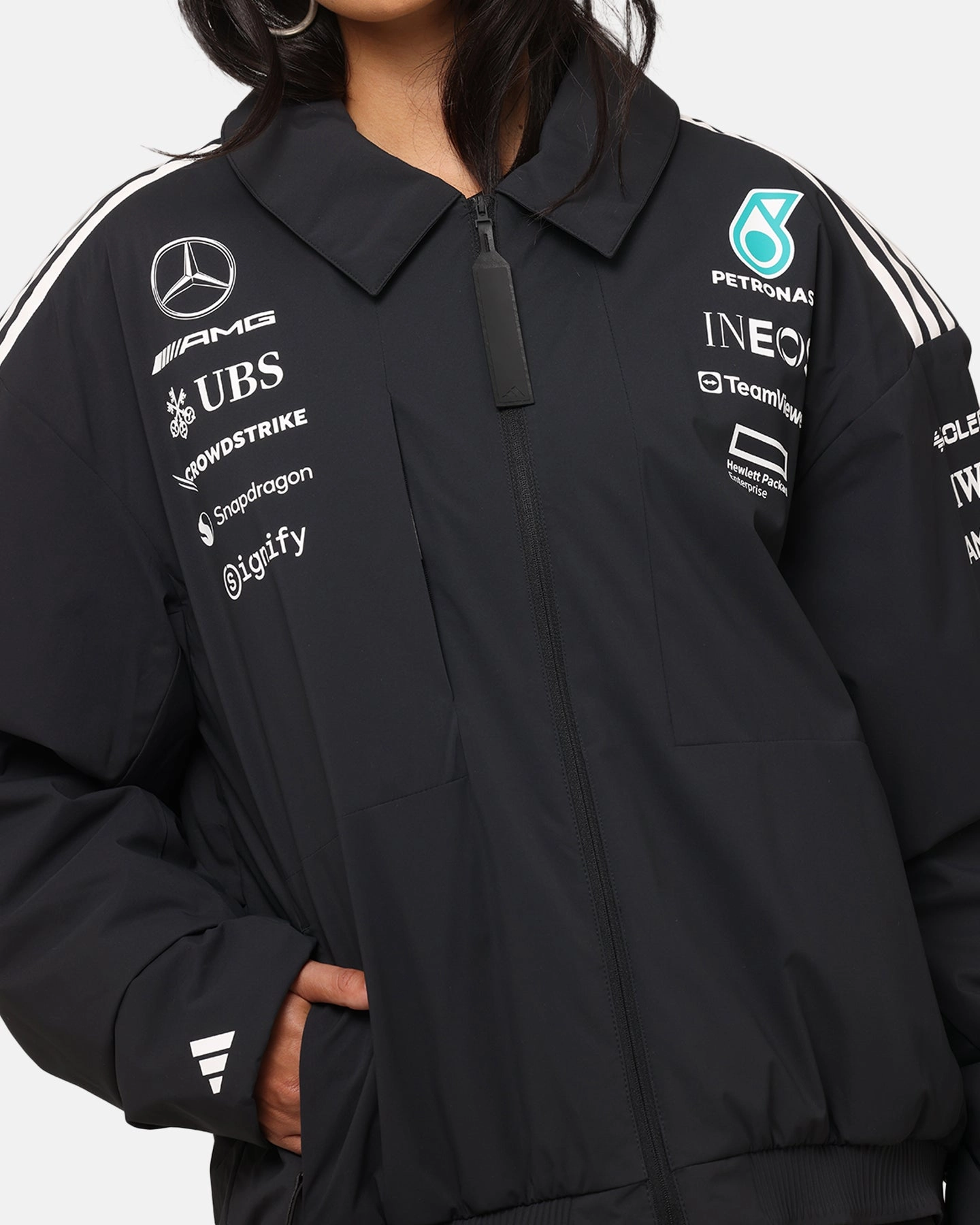 adidas x Mercedes-AMG PETRONAS Formula One F1 2025 Team Jacket Black/White