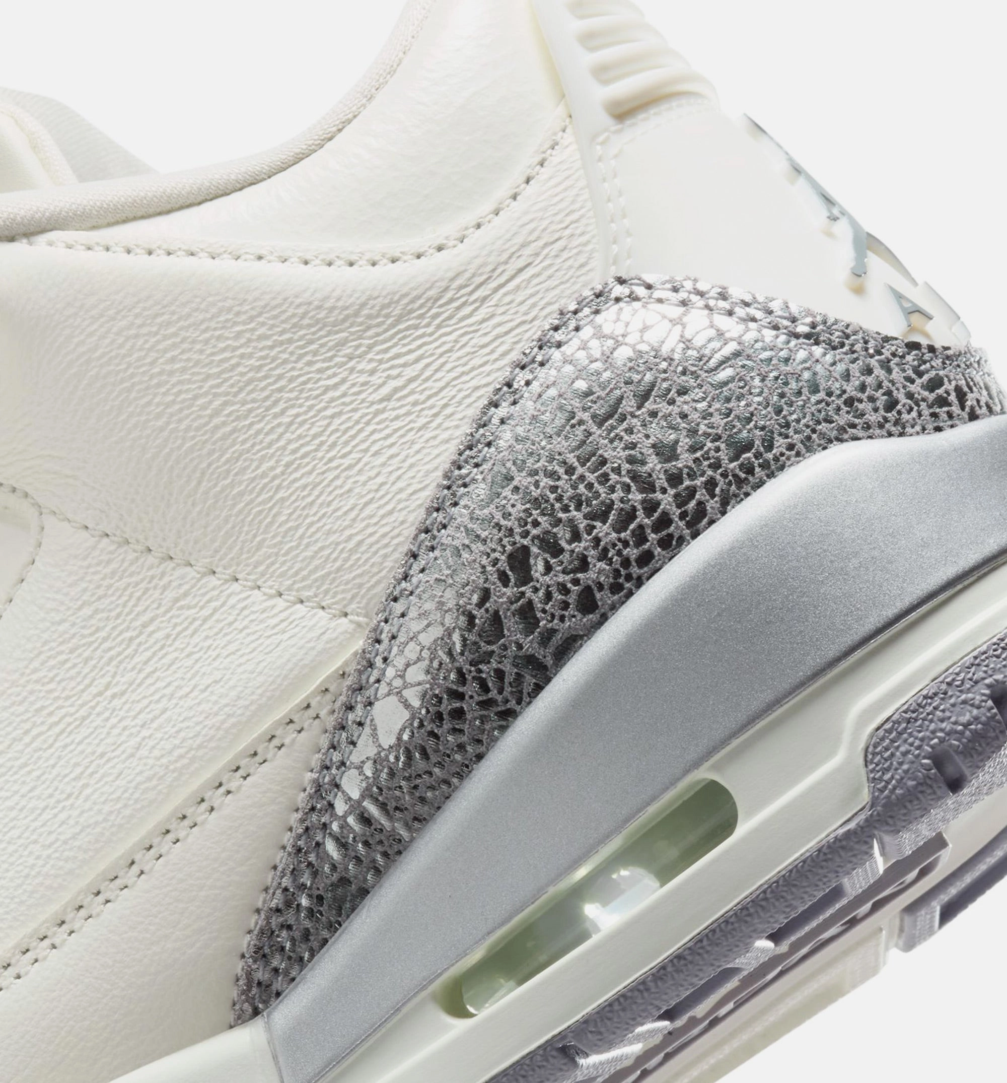 Air Jordan 3 Sail Cement Womens Lifestyle Shoe - Sail/Cement Grey/Metallic Silver Free Shipping