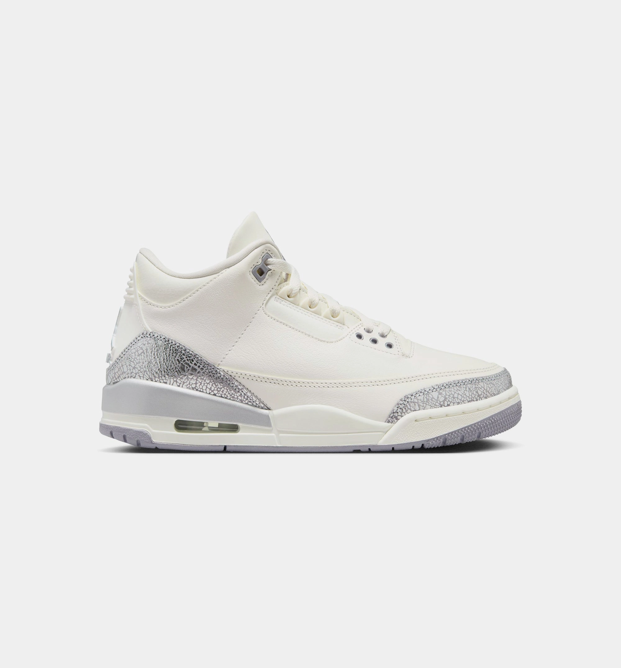 Air Jordan 3 Sail Cement Womens Lifestyle Shoe - Sail/Cement Grey/Metallic Silver Free Shipping