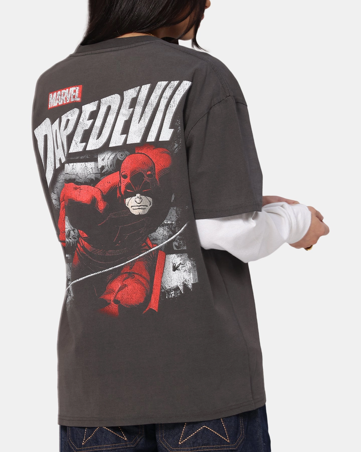 American Thrift Marvel Daredevil Poster Heavy T-Shirt Black Wash