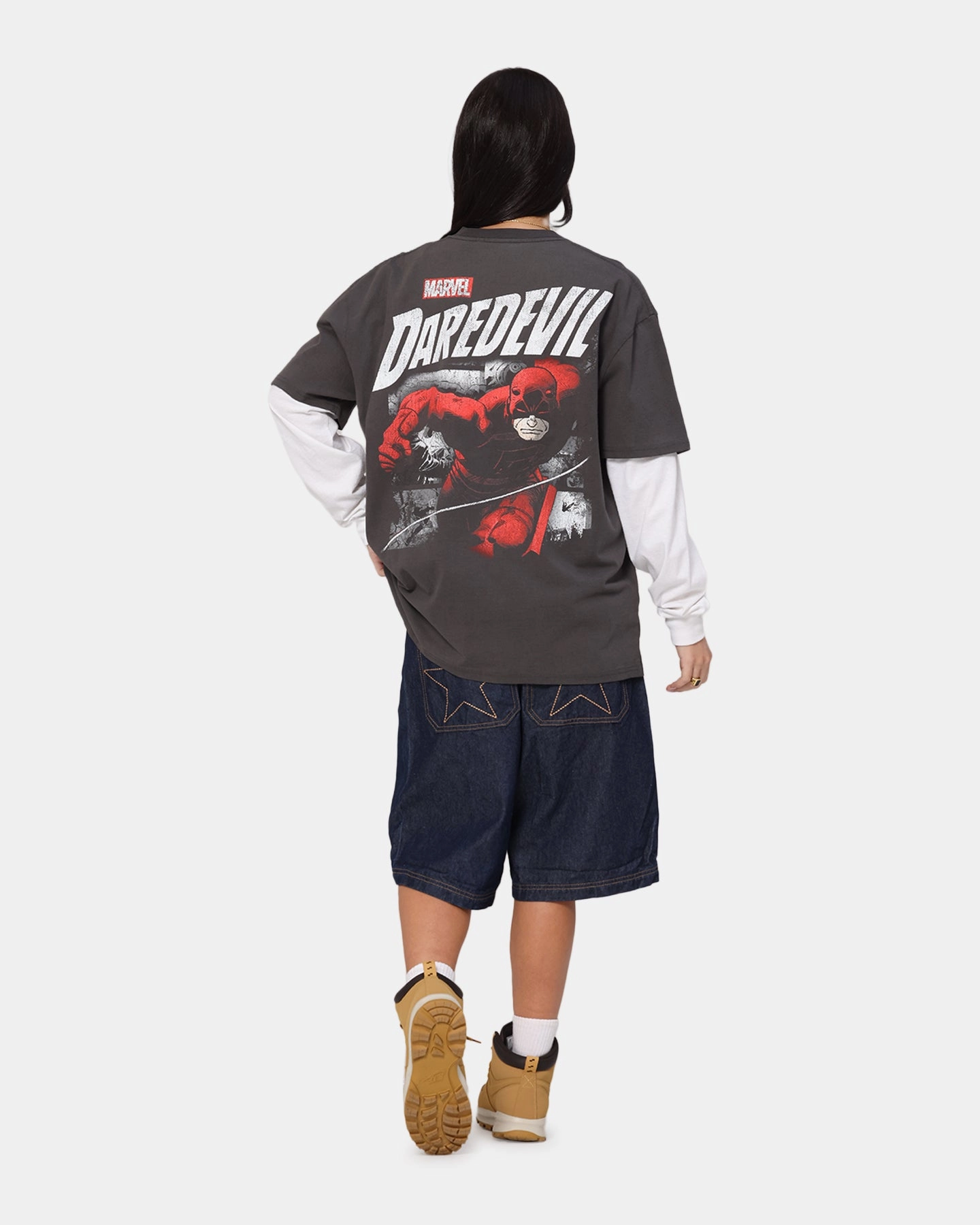 American Thrift Marvel Daredevil Poster Heavy T-Shirt Black Wash