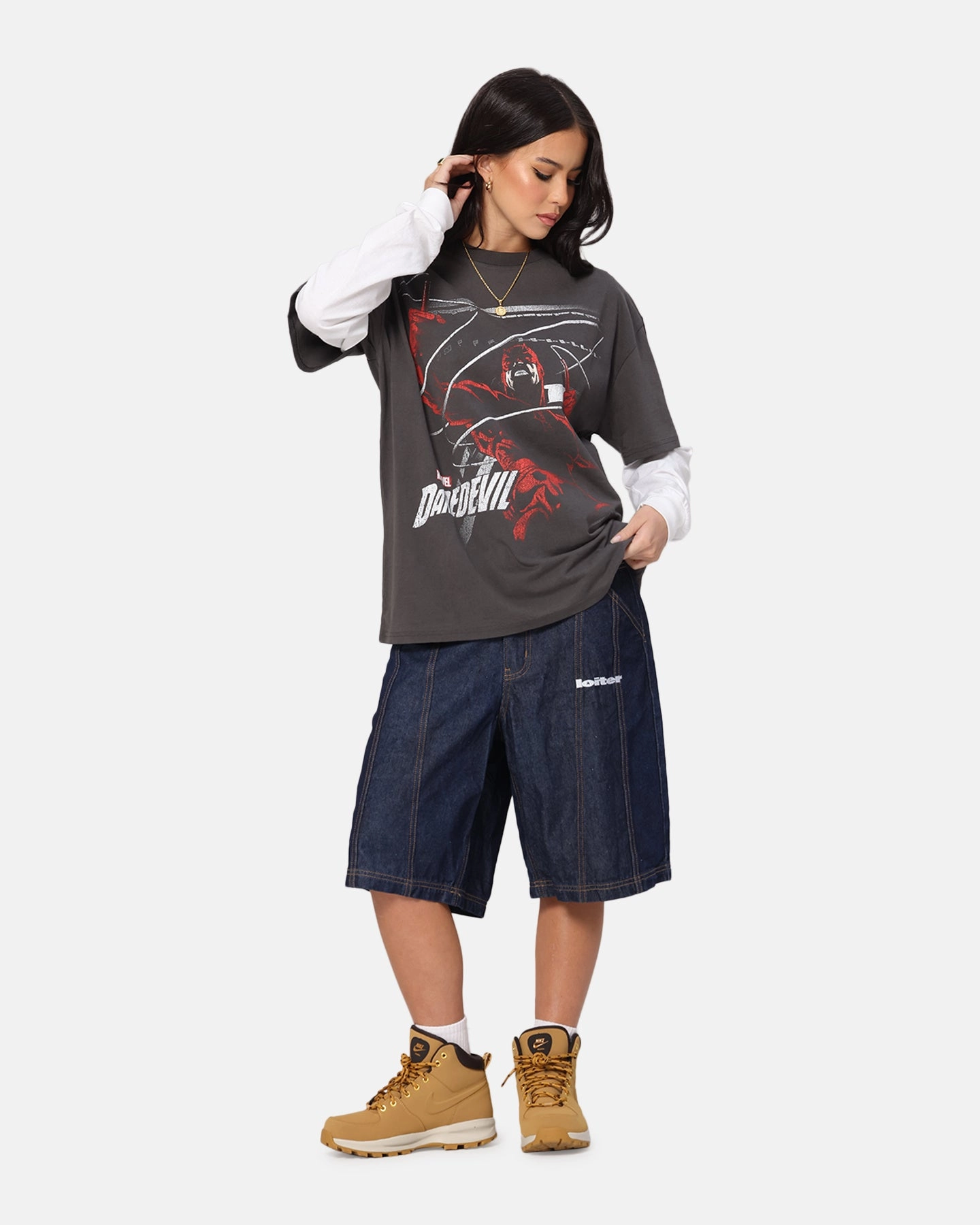American Thrift Marvel Daredevil Poster Heavy T-Shirt Black Wash