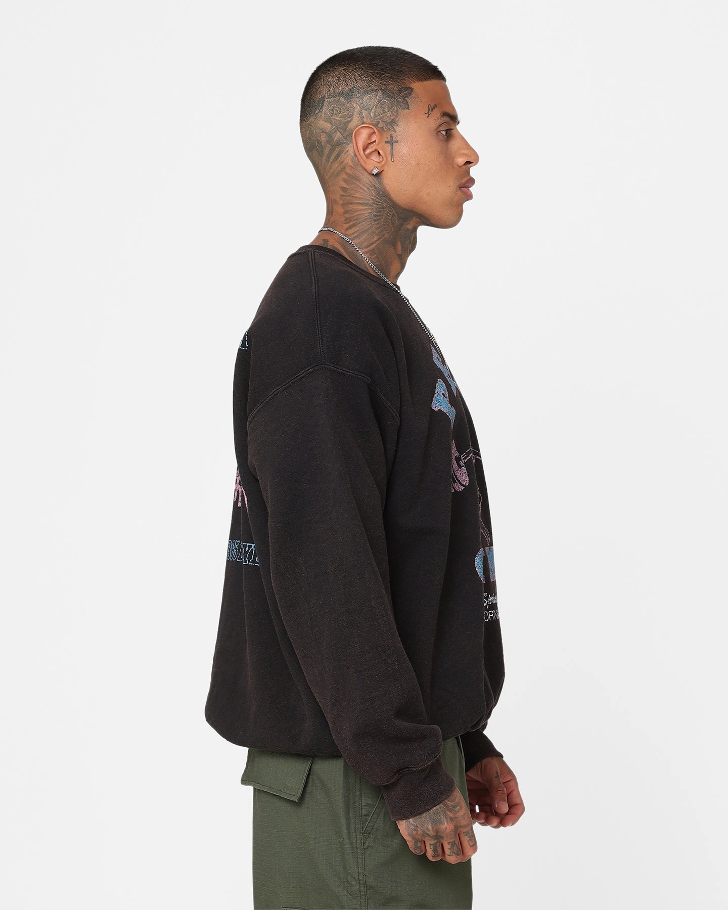 American Thrift Pete's Gym Vintage Crewneck Black