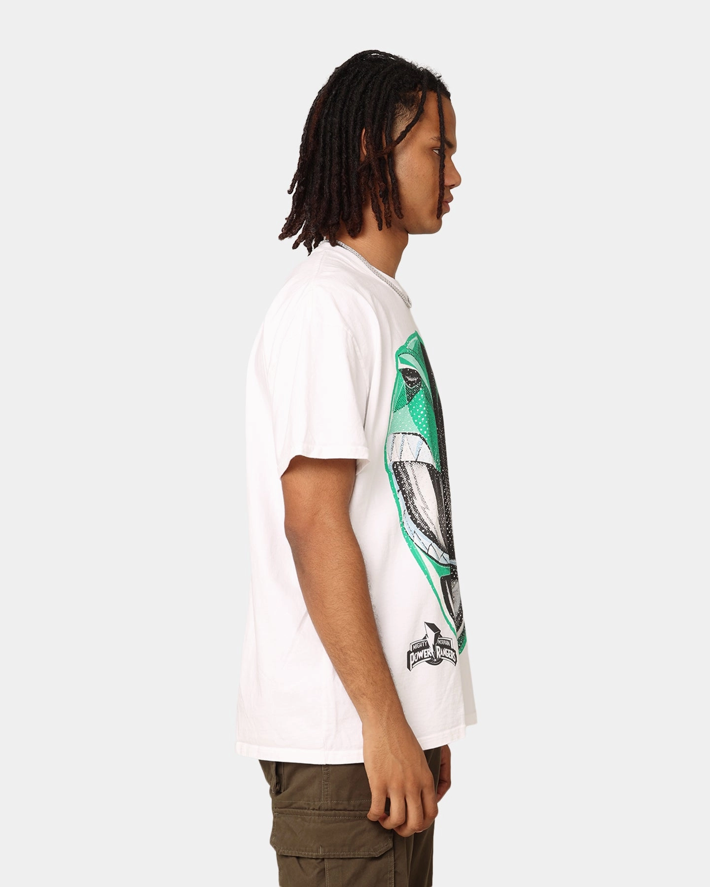 American Thrift X Power Rangers Green Ranger Big Head Heavyweight T-Shirt White