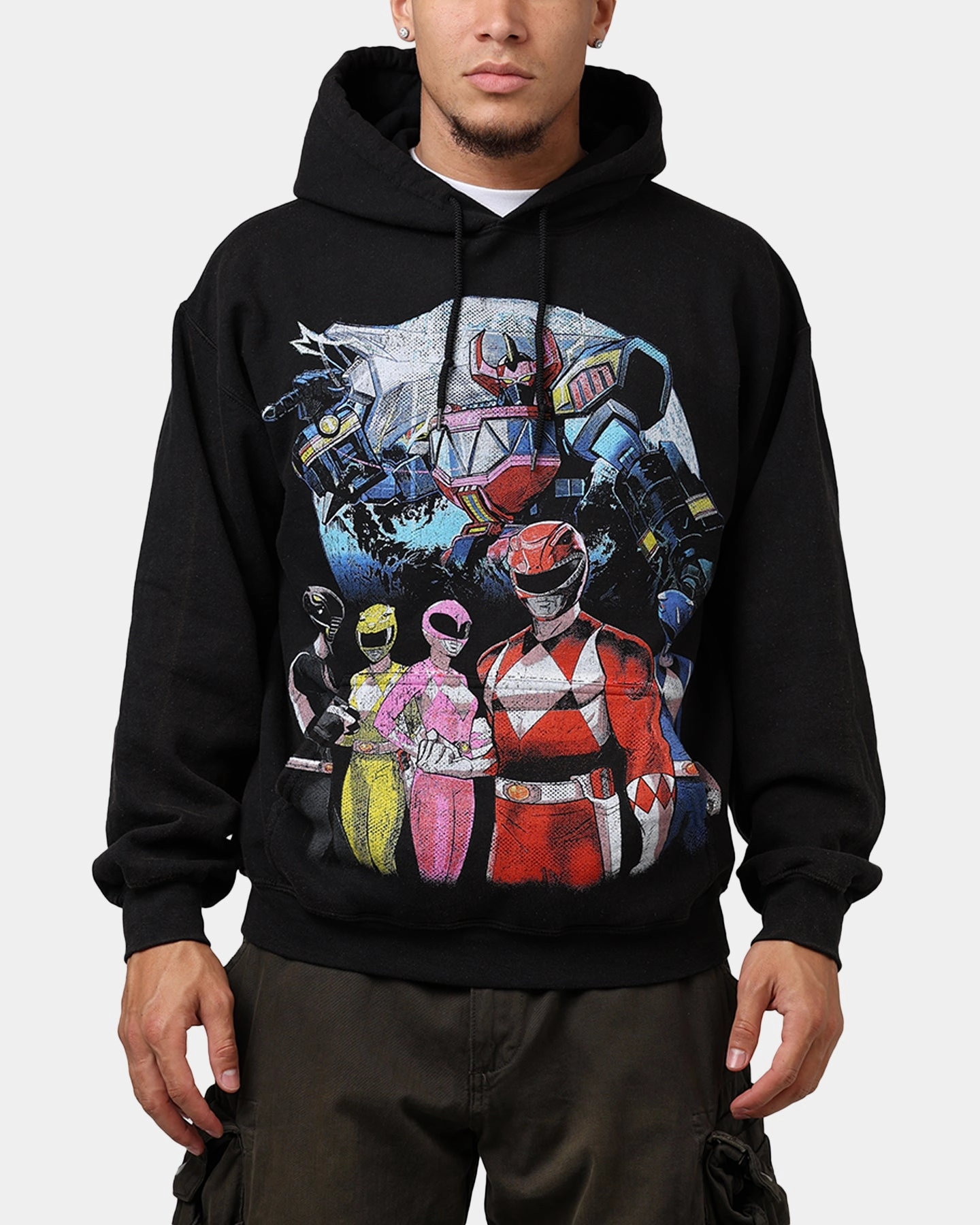 American Thrift X Power Rangers Morphin Group Hoodie Black Wash
