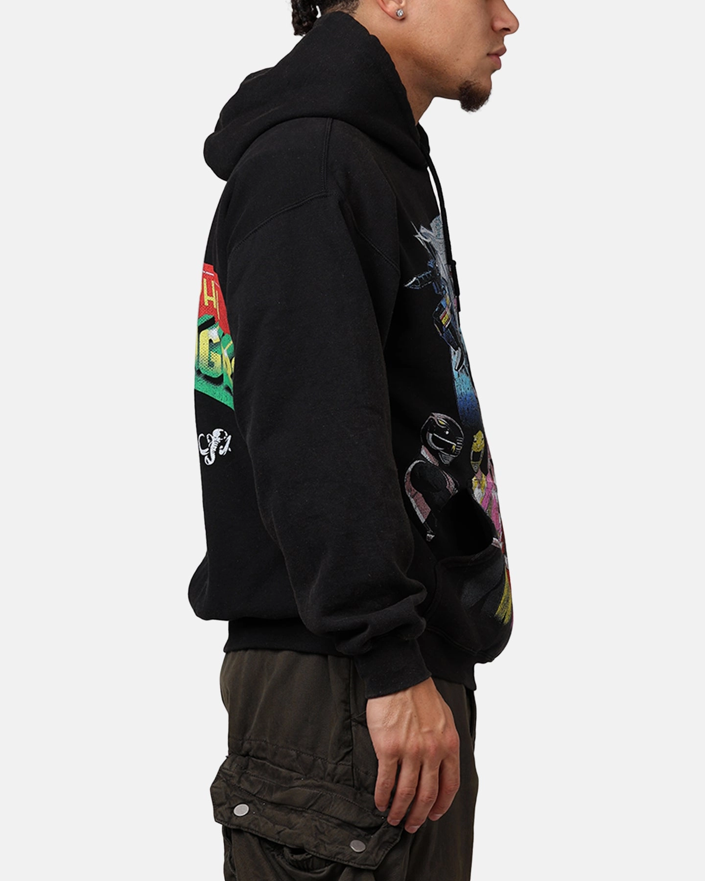 American Thrift X Power Rangers Morphin Group Hoodie Black Wash