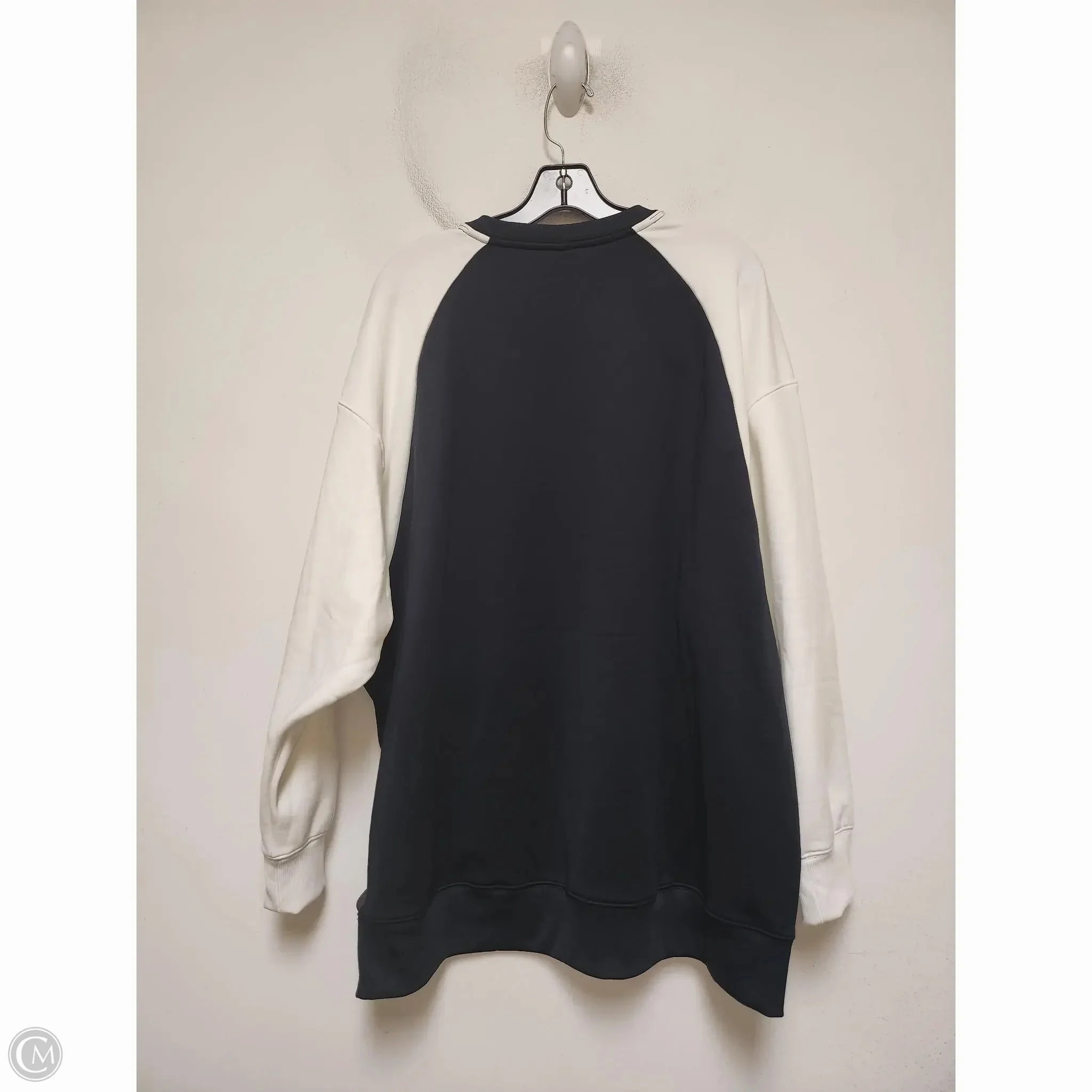 Athletic Sweatshirt Crewneck By Nike Apparel In Black & White, Size: 2x