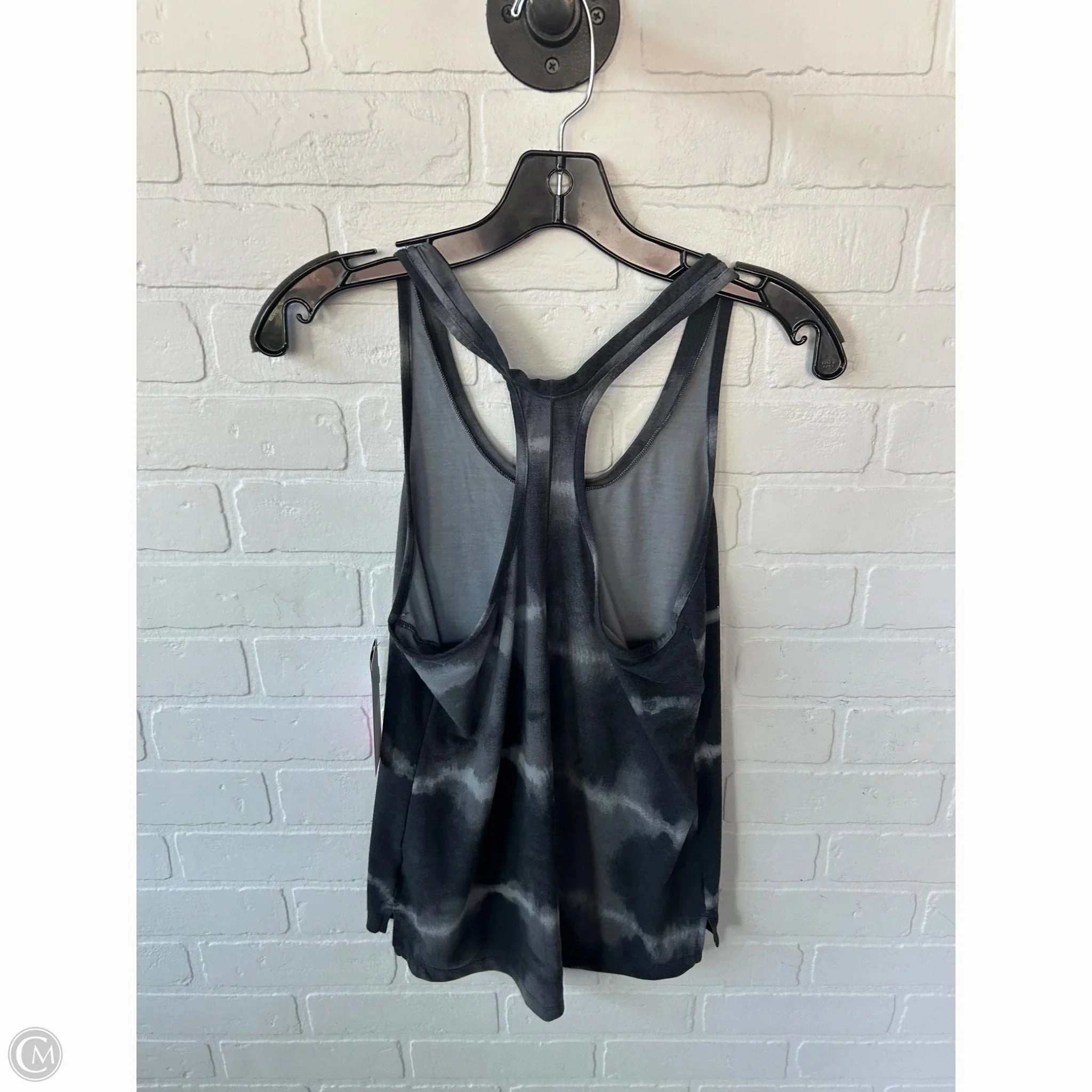 Athletic Tank Top By Nike Apparel In Black & Grey, Size: S