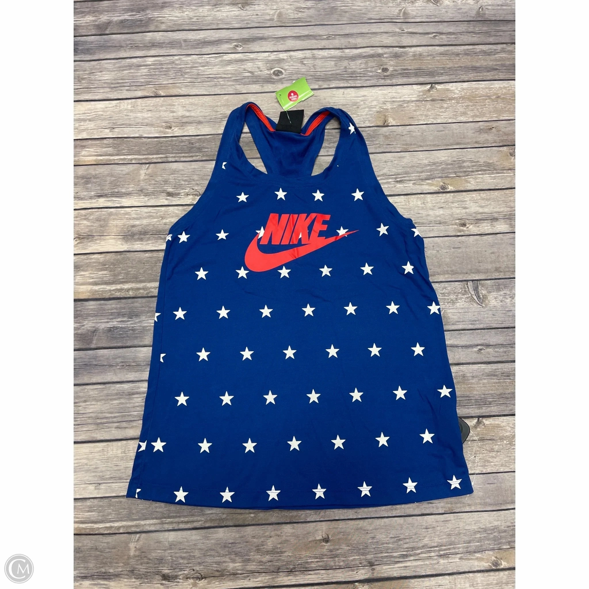Athletic Tank Top By Nike In Blue & Red, Size: S