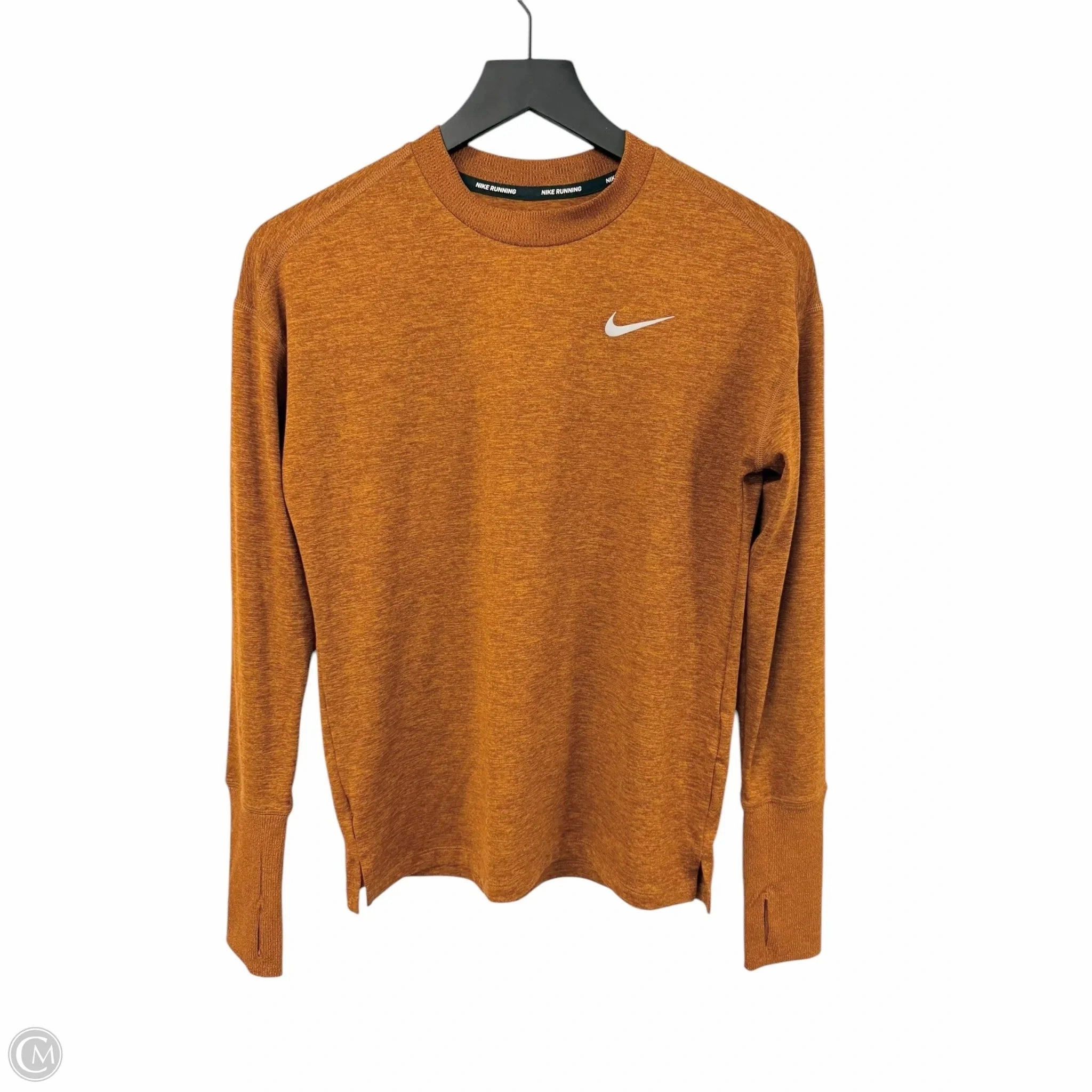 Athletic Top Long Sleeve Crewneck By Nike Apparel In Brown, Size: Xs