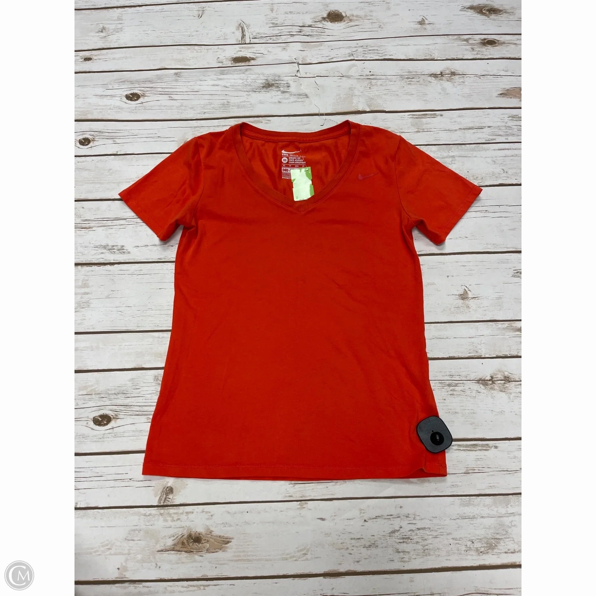 Athletic Top Short Sleeve By Nike Apparel In Orange, Size: Xs