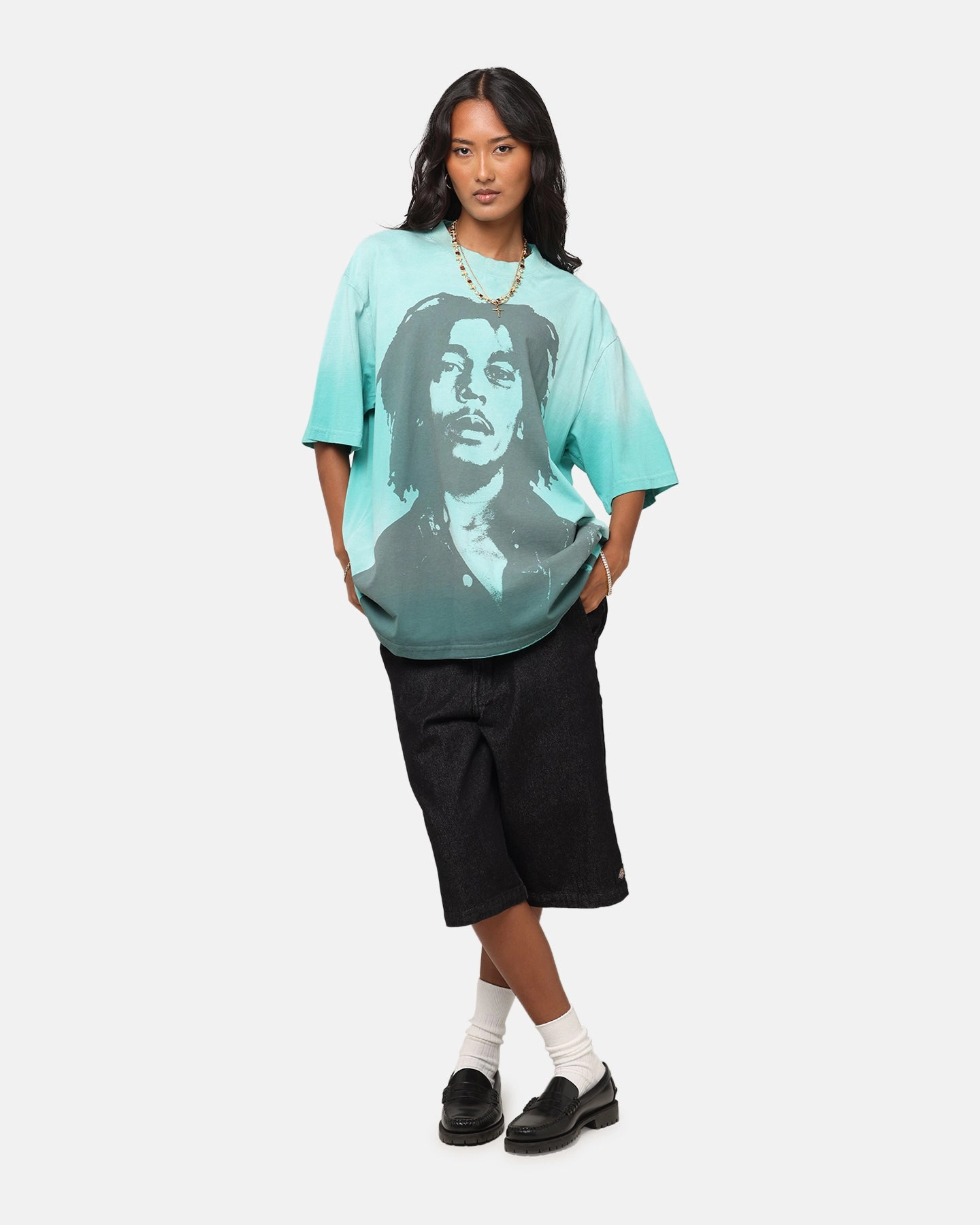 Bob Marley Bob Hem Vintage T-Shirt Washed Blue