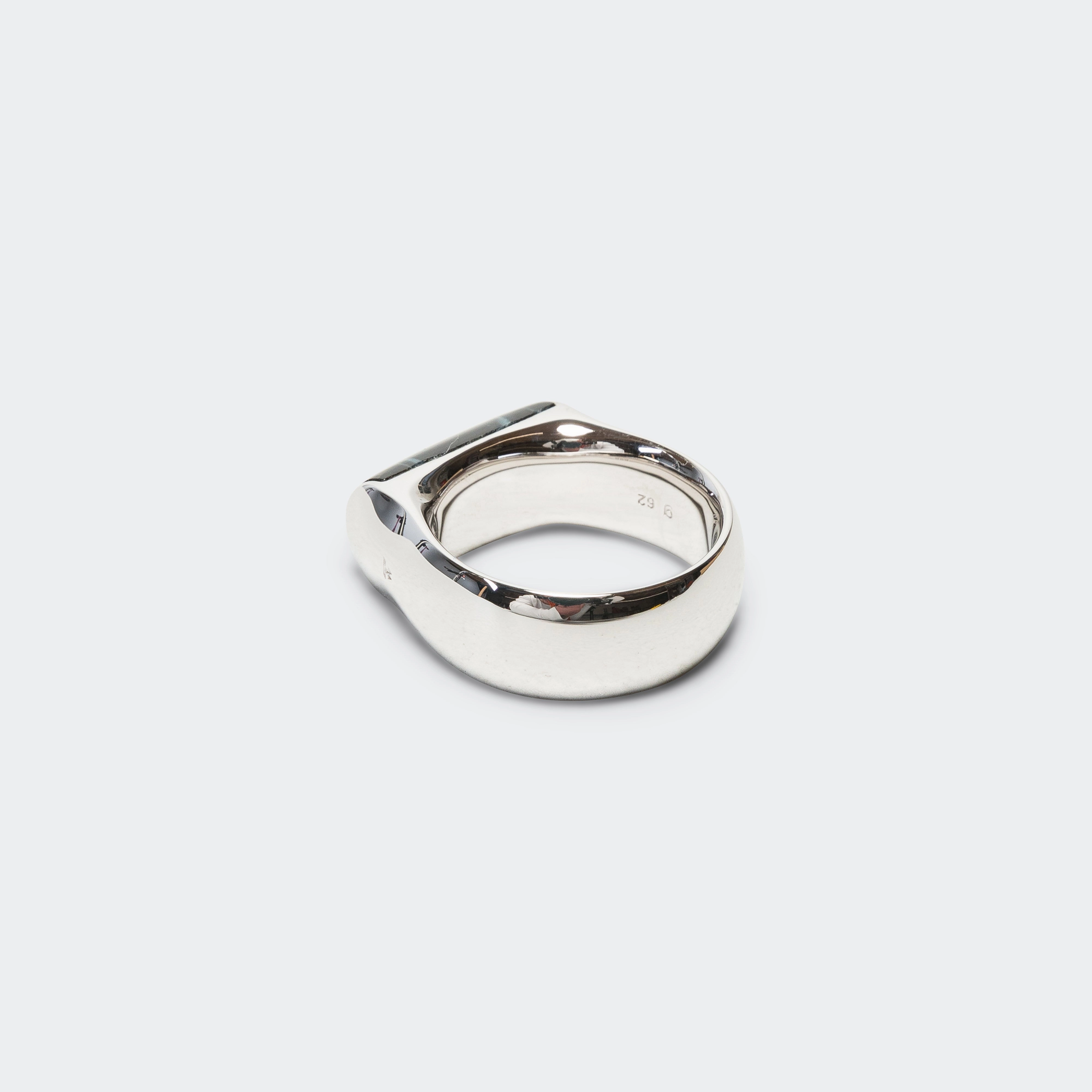 Crest Ring Blue Hawk Eye - 925 Silver