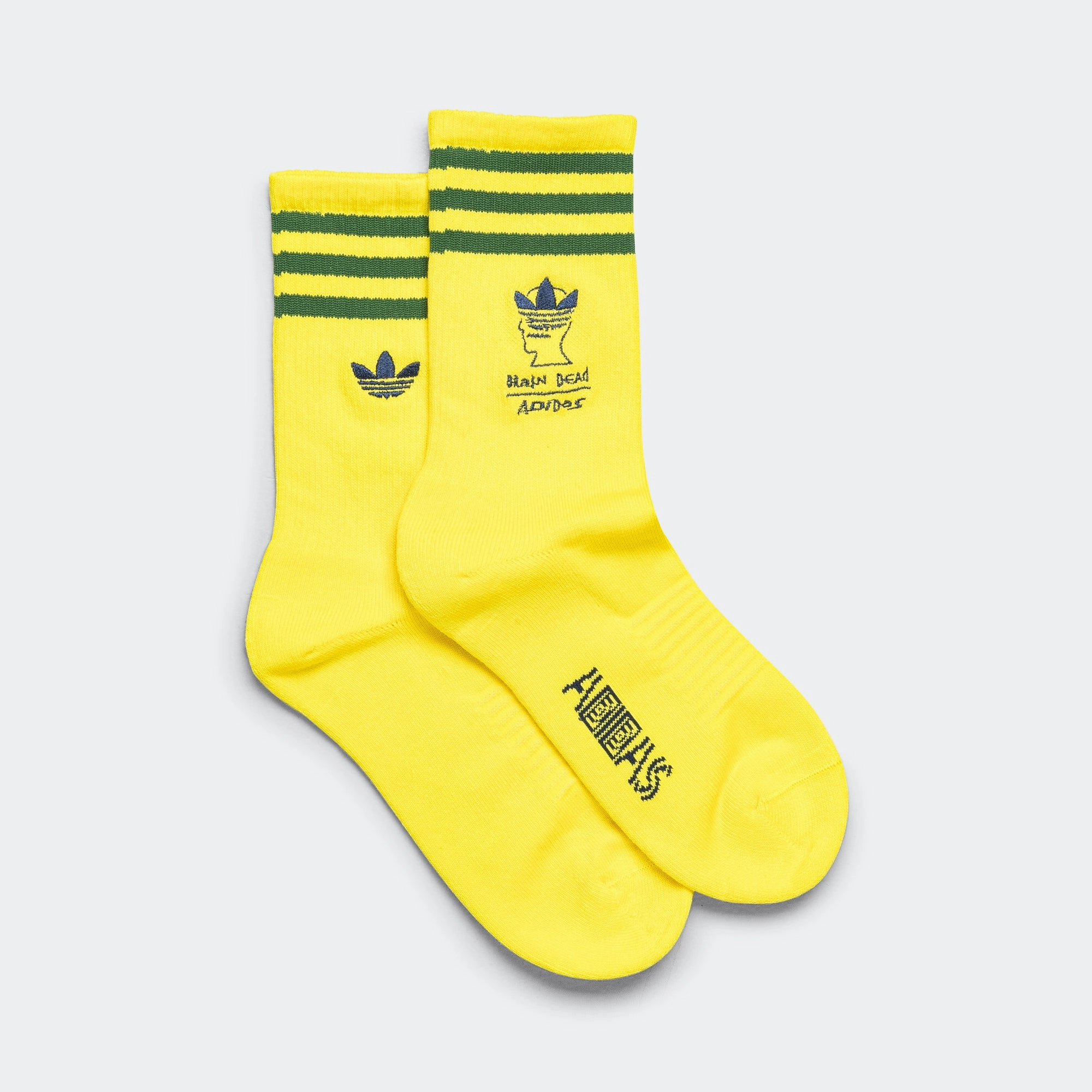 Crew Sock x Brain Dead - Yellow/Collegiate Navy