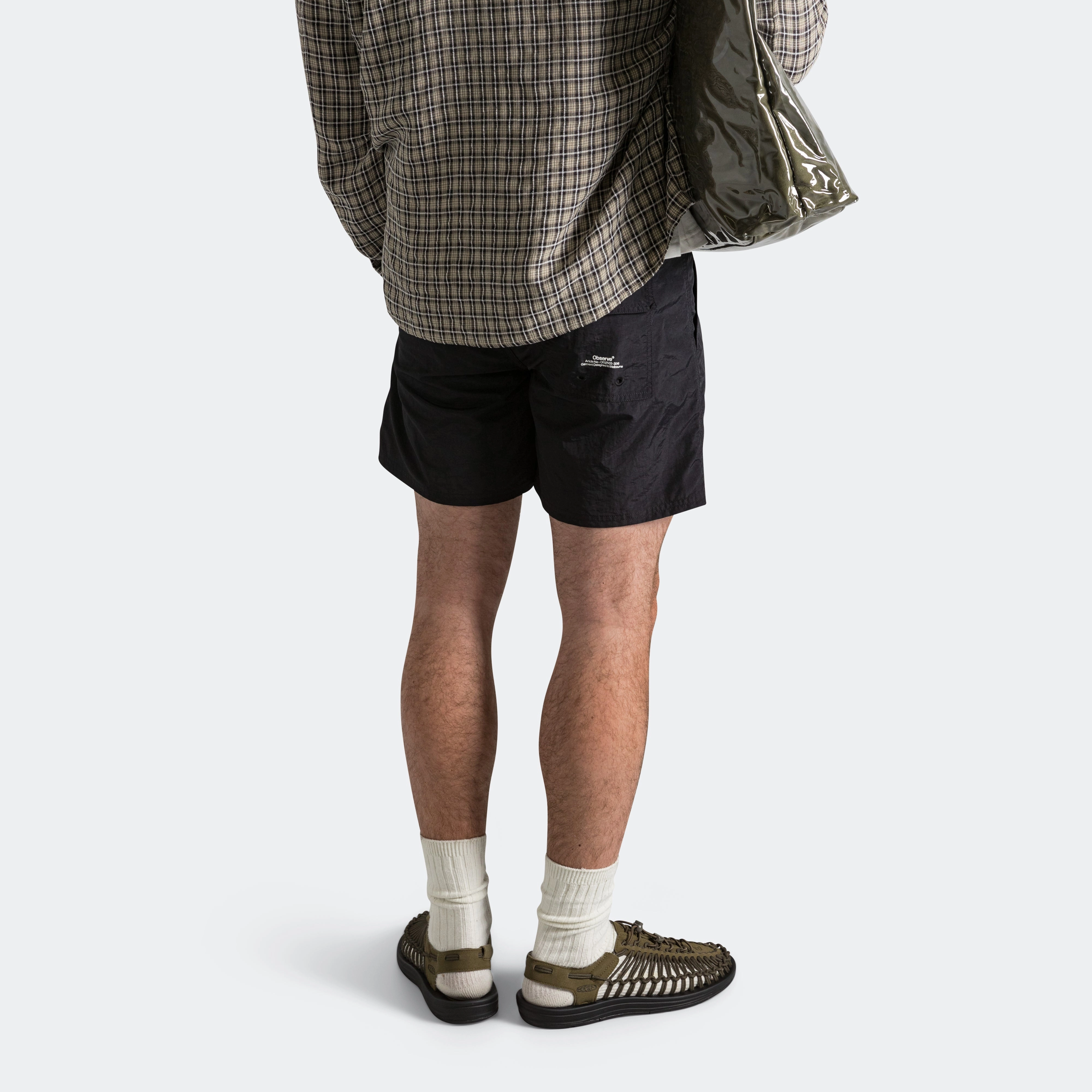 Crinkle Nylon Bianco Short - Navy