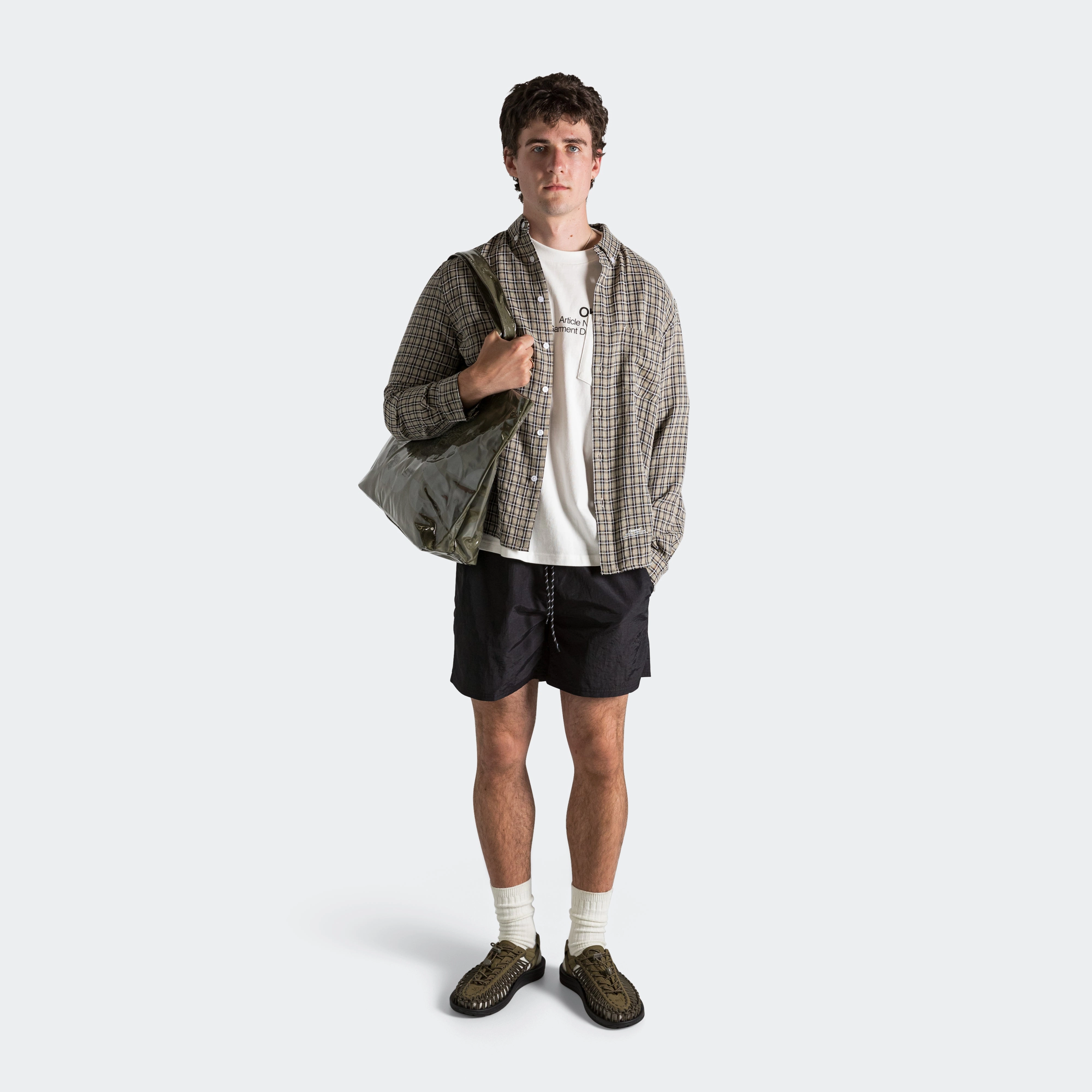 Crinkle Nylon Bianco Short - Navy