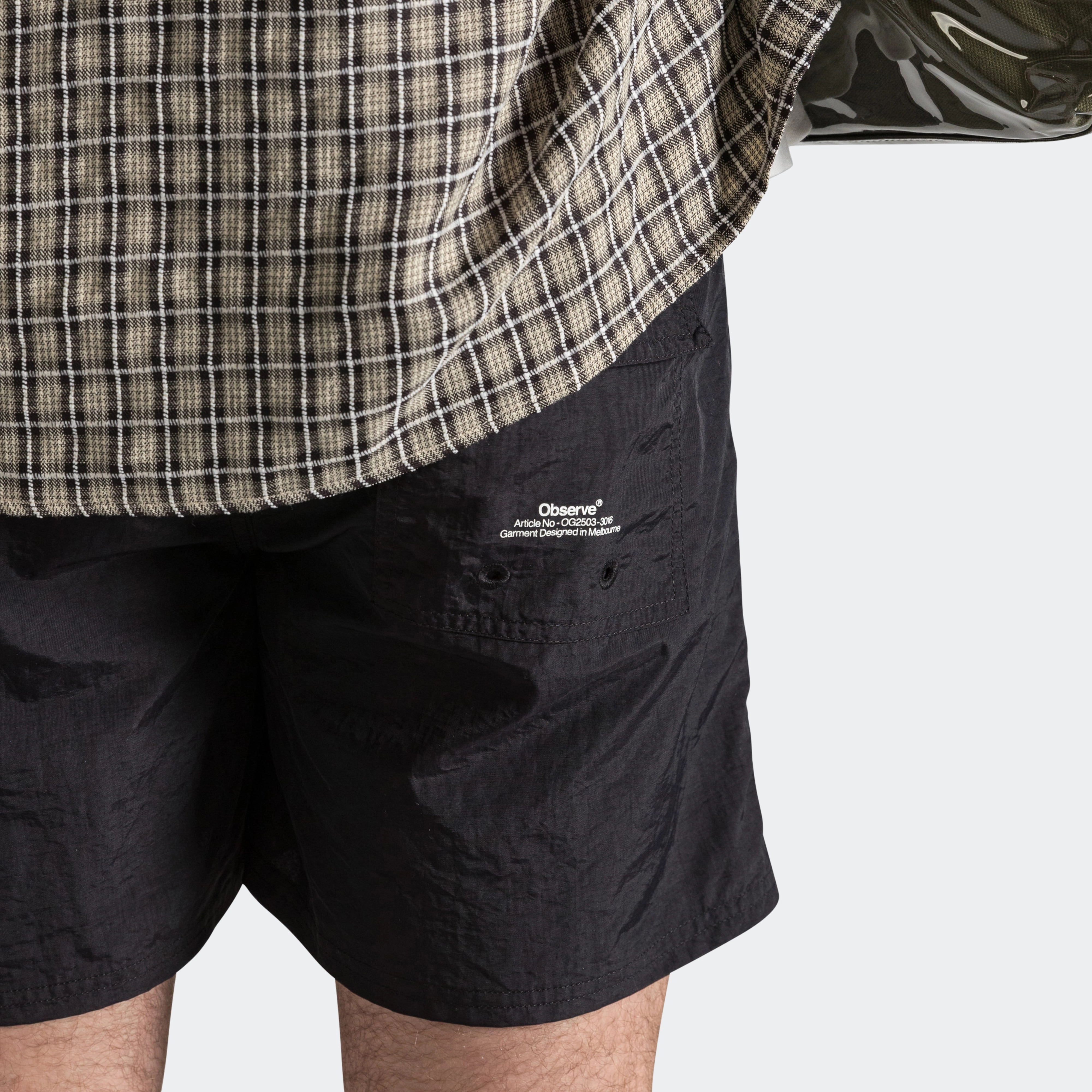 Crinkle Nylon Bianco Short - Navy