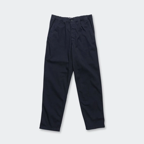 Ezra Relaxed Organic Stretch Twill Trouser - Dark Navy