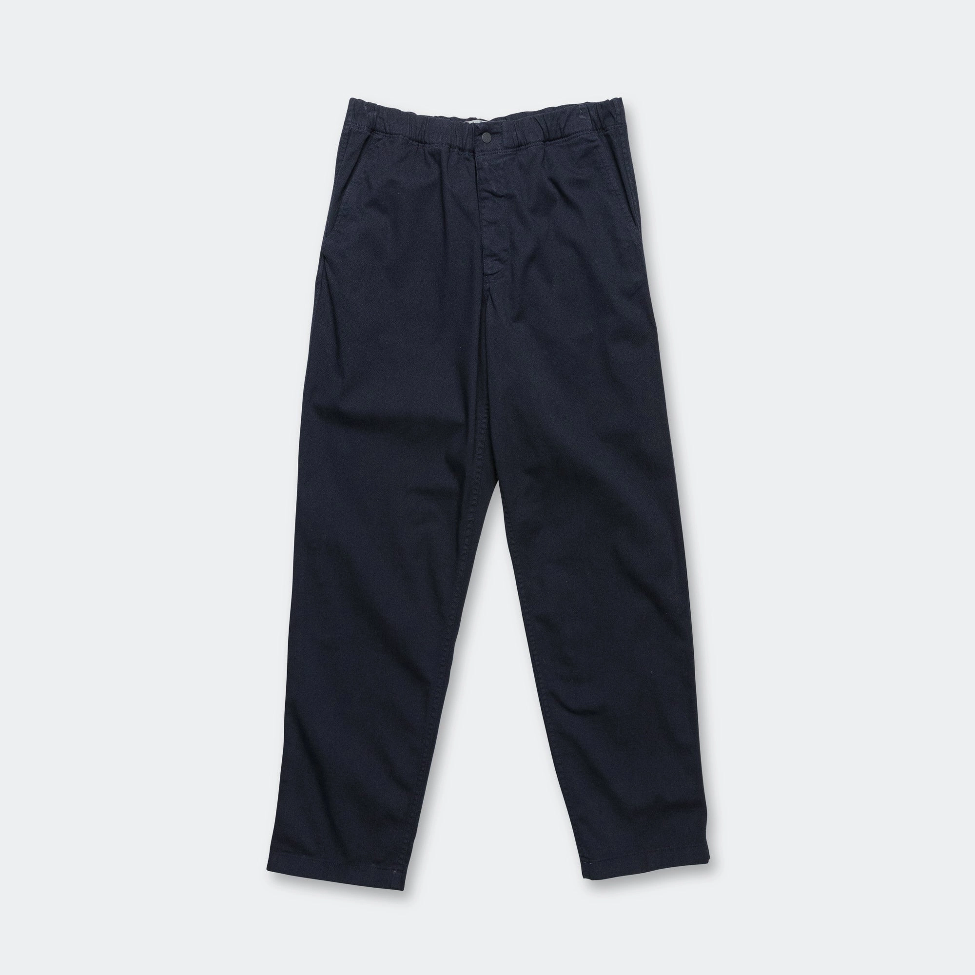 Ezra Relaxed Organic Stretch Twill Trouser - Dark Navy