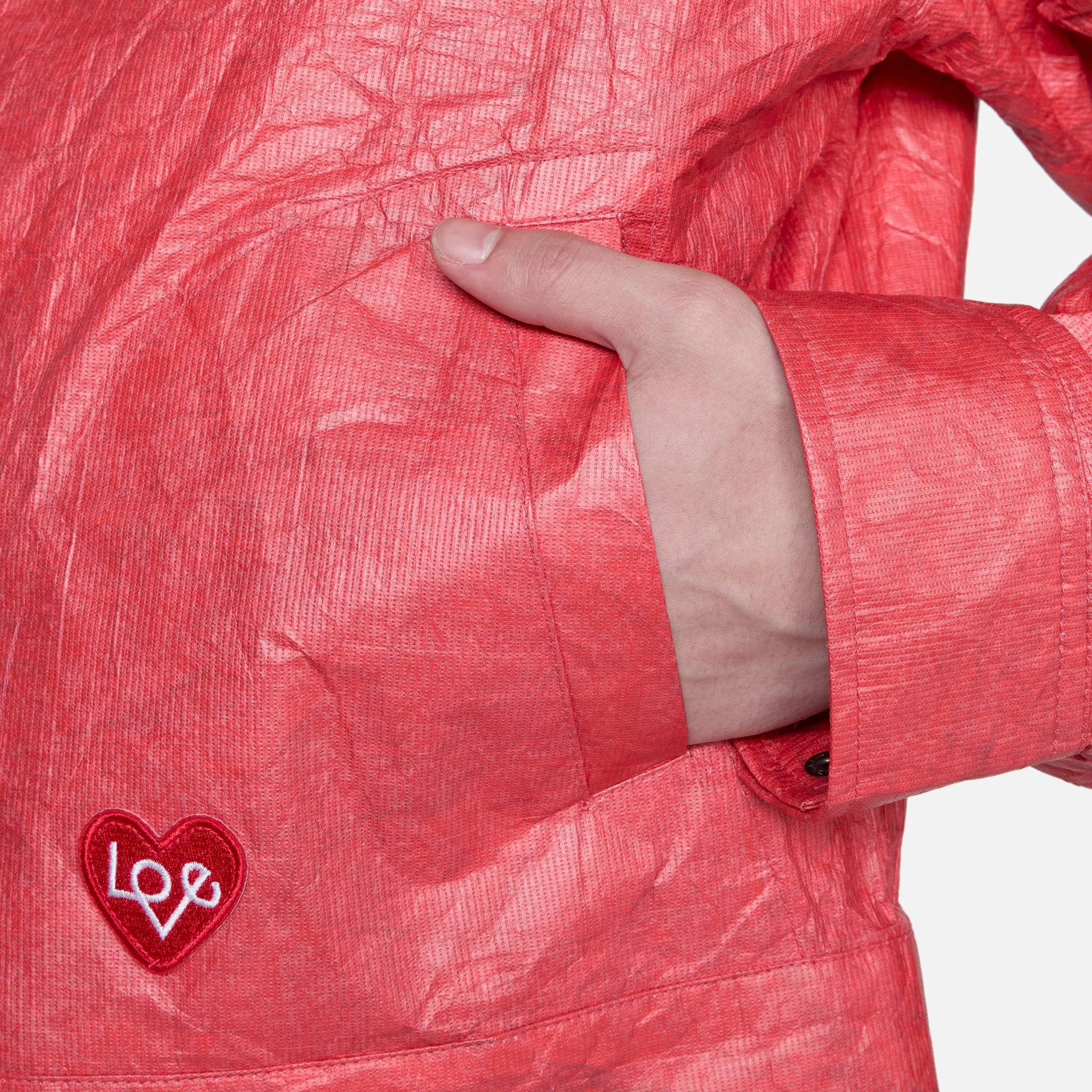 Guitarist Printed Tyvek Jacket Red