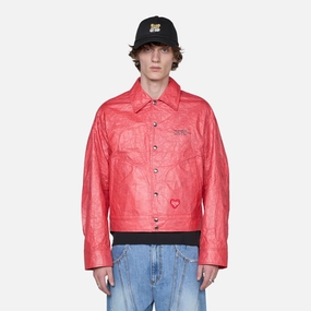 Guitarist Printed Tyvek Jacket Red