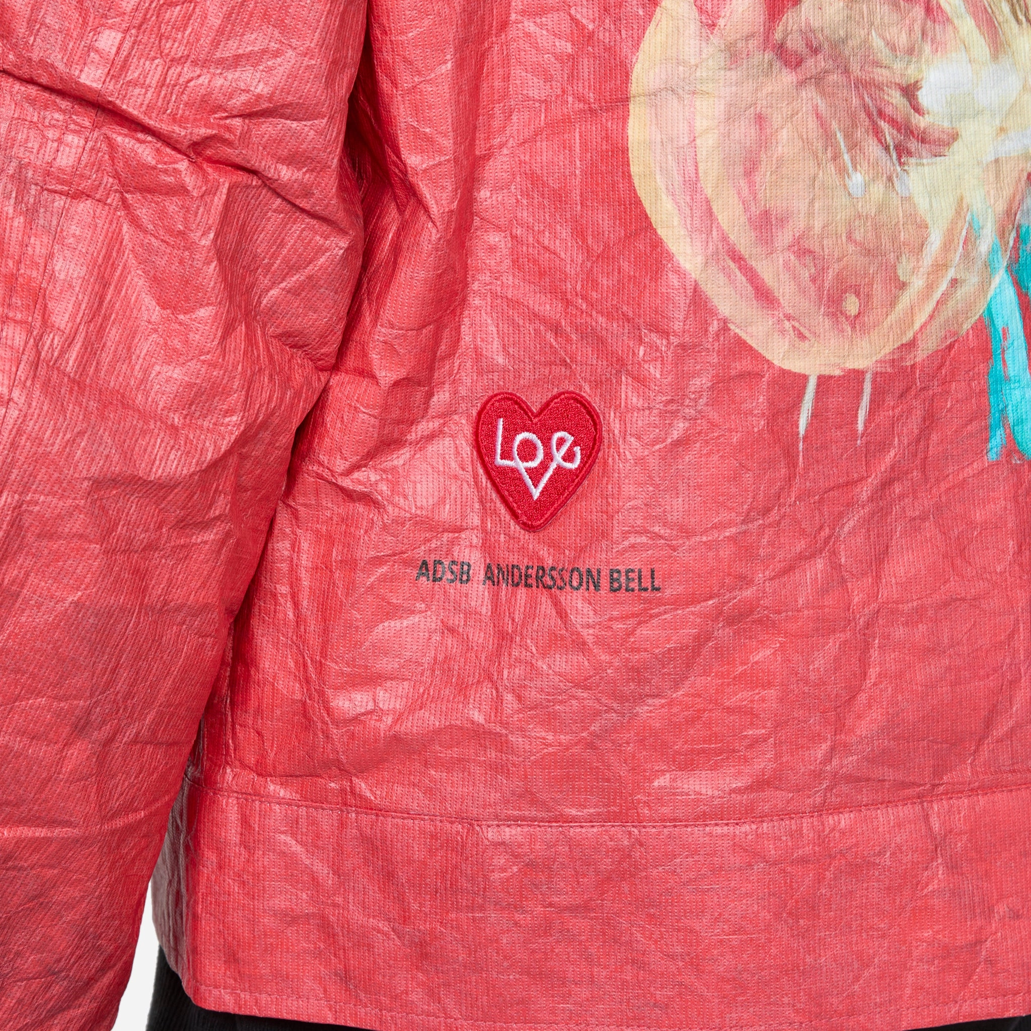 Guitarist Printed Tyvek Jacket Red