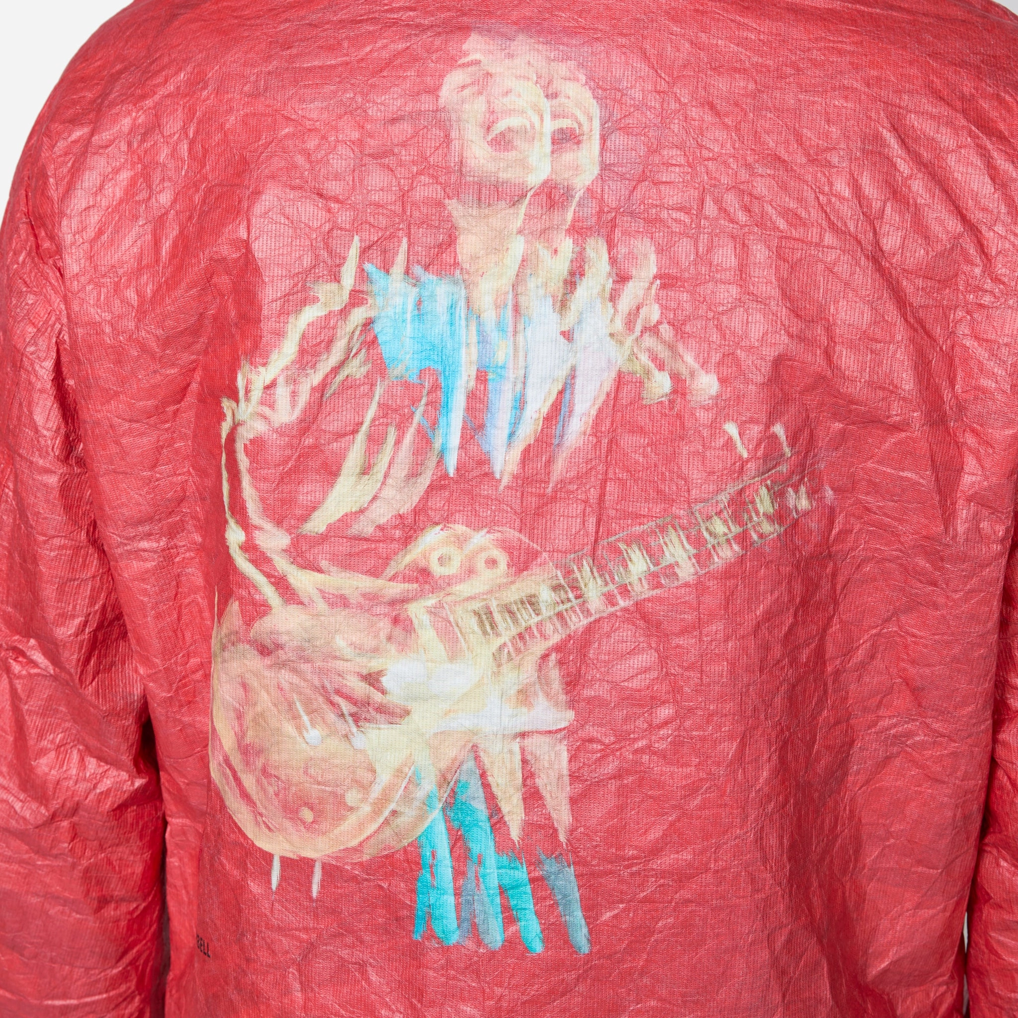 Guitarist Printed Tyvek Jacket Red