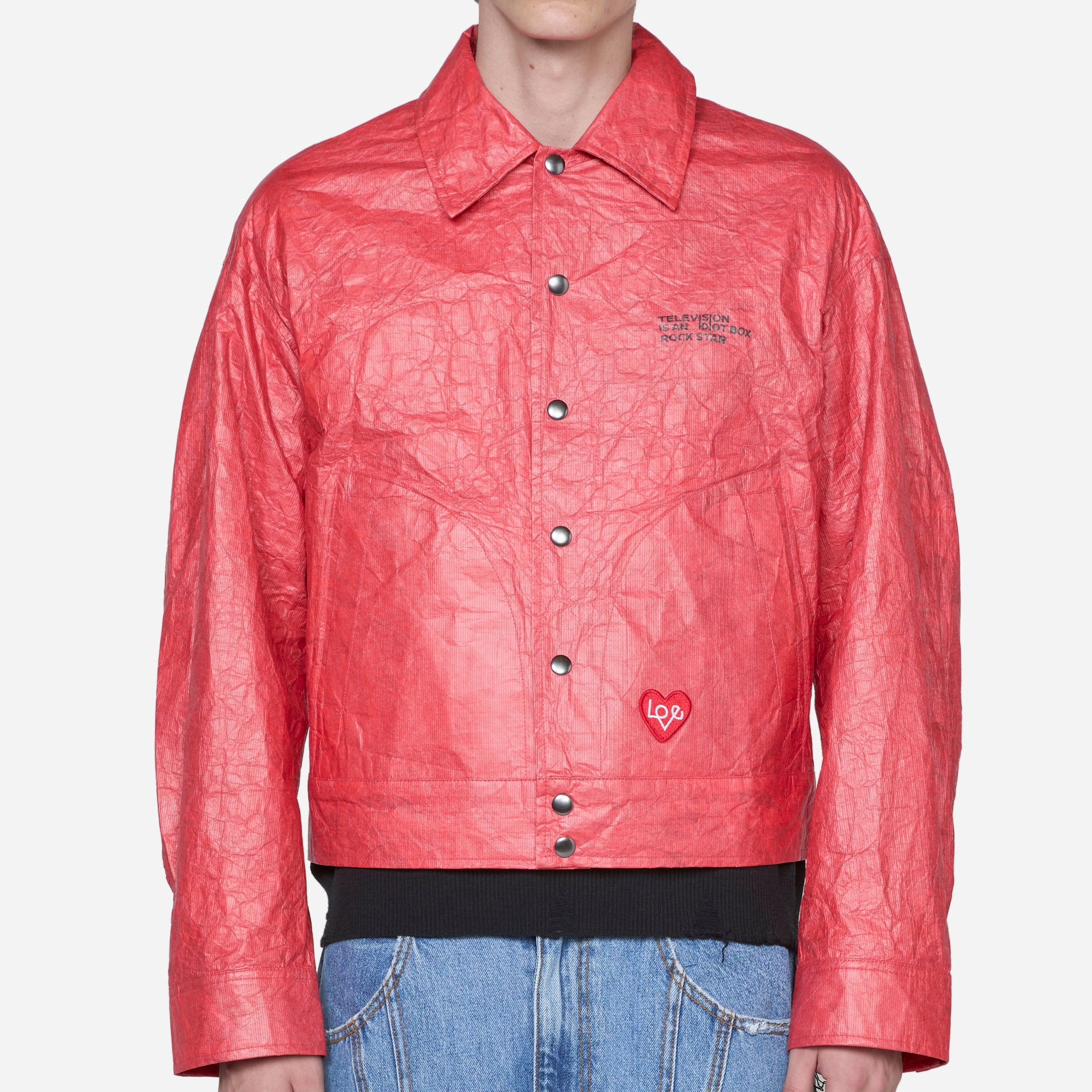Guitarist Printed Tyvek Jacket Red