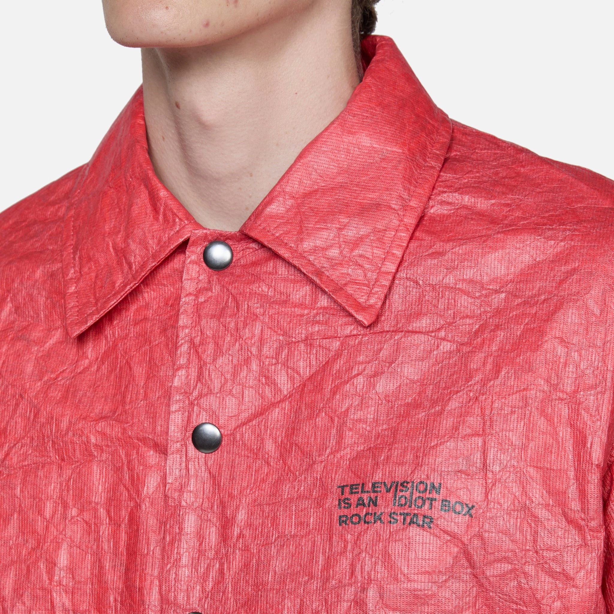 Guitarist Printed Tyvek Jacket Red