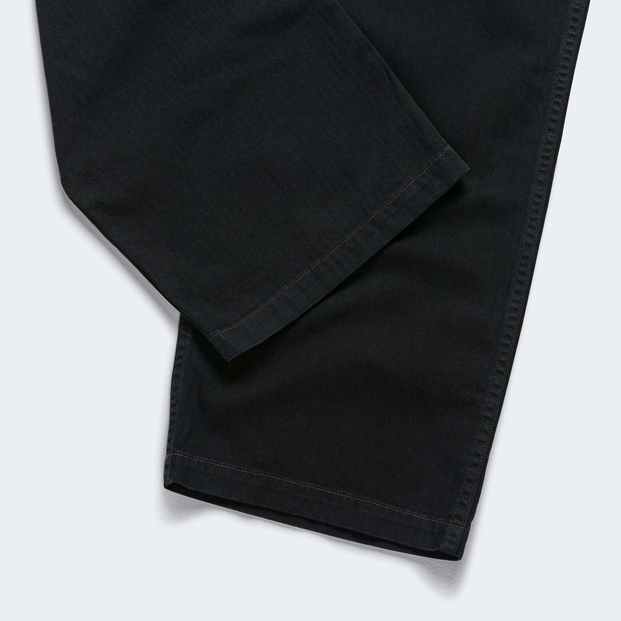 Herringbone Summer Fatigue Pants - Black