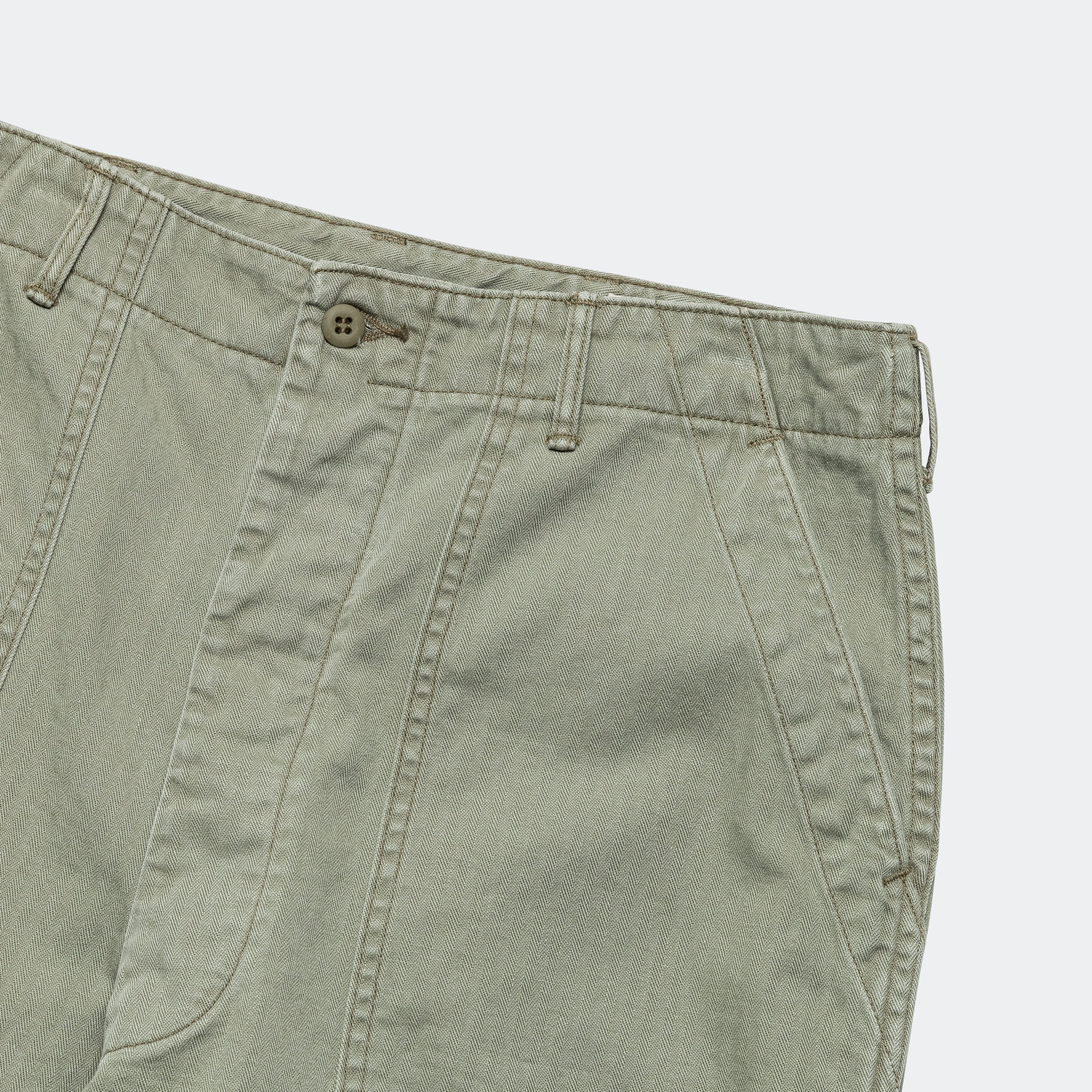 Herringbone Summer Fatigue Pants - Green