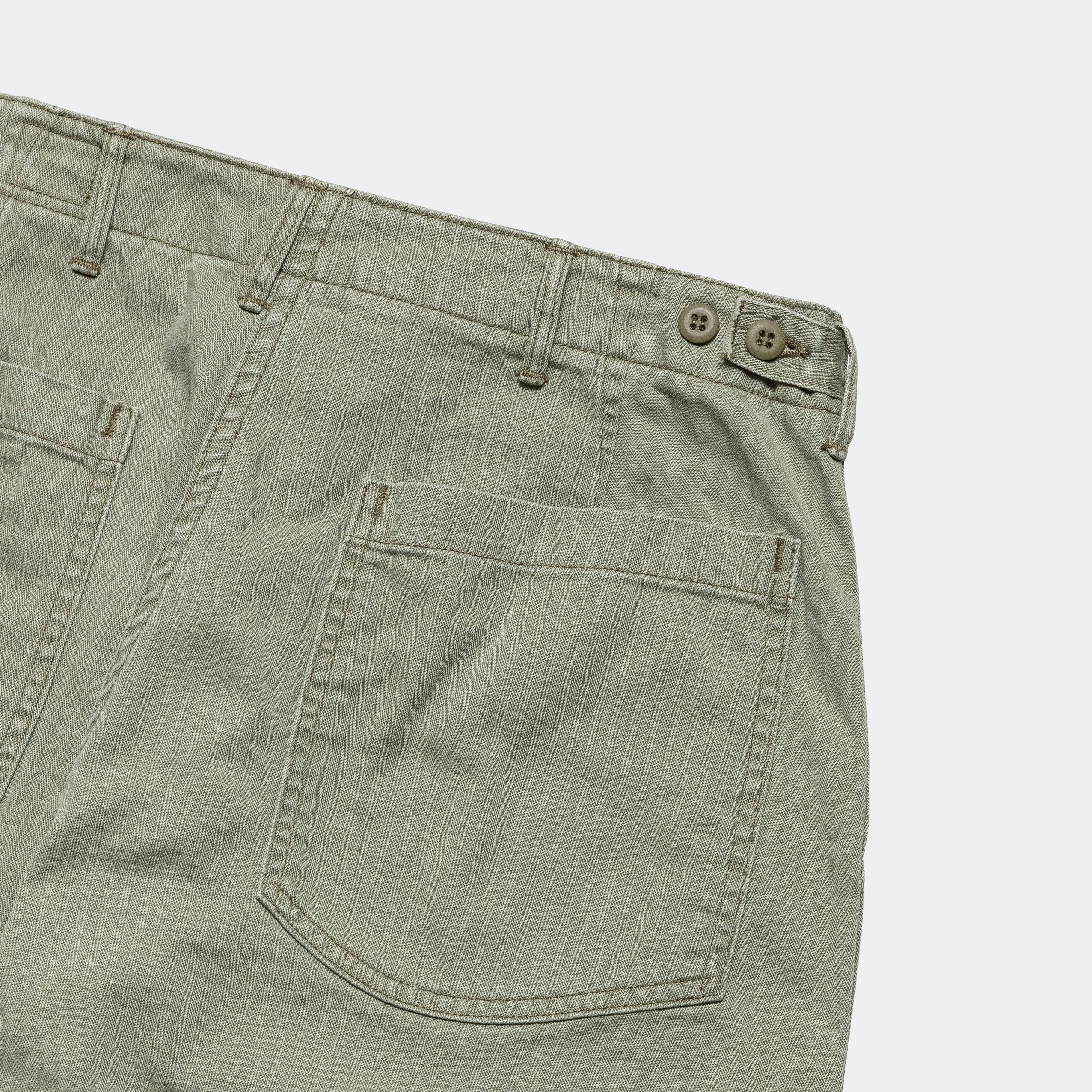 Herringbone Summer Fatigue Pants - Green