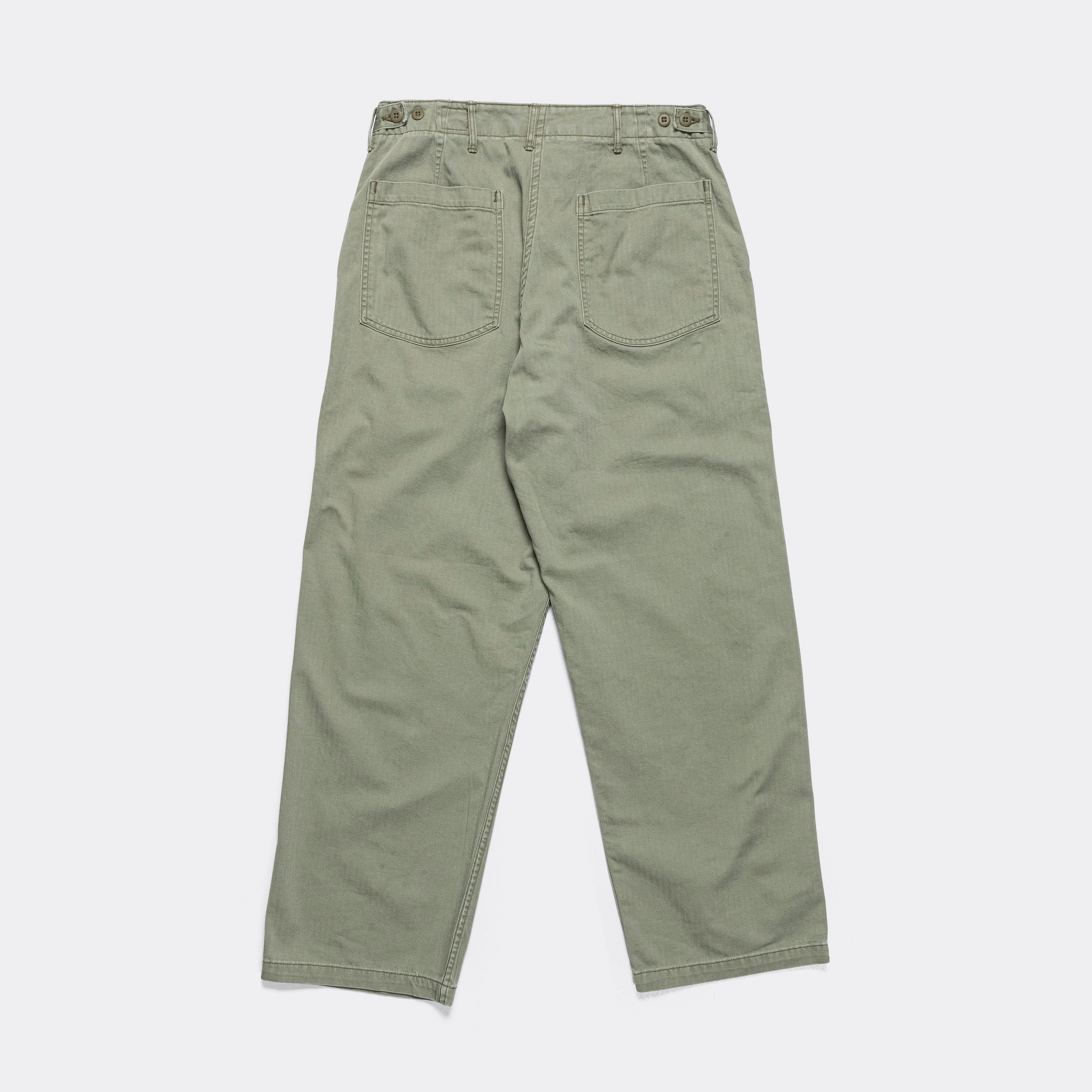 Herringbone Summer Fatigue Pants - Green