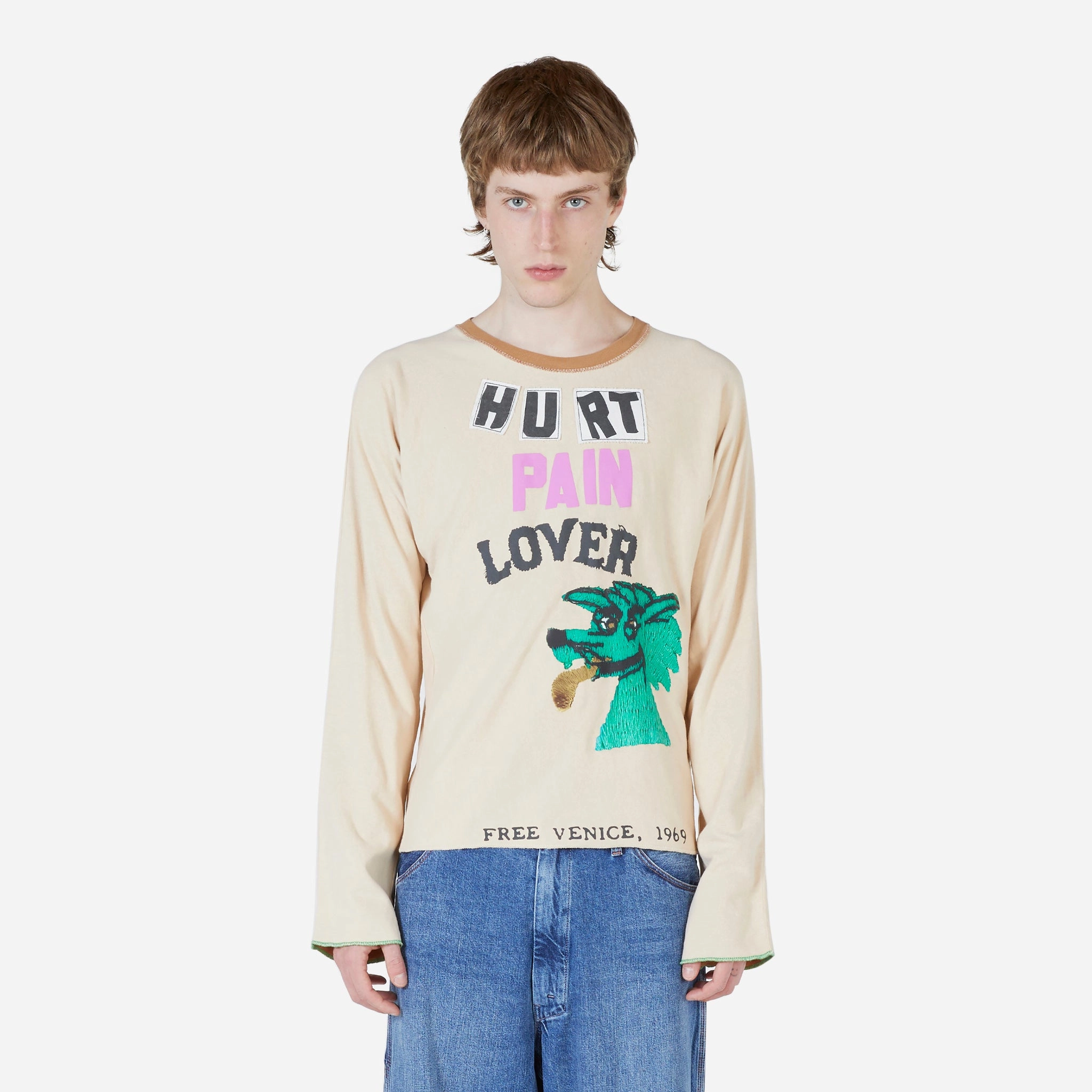 Hurt Lover Reversible T-Shirt Ivory Brown