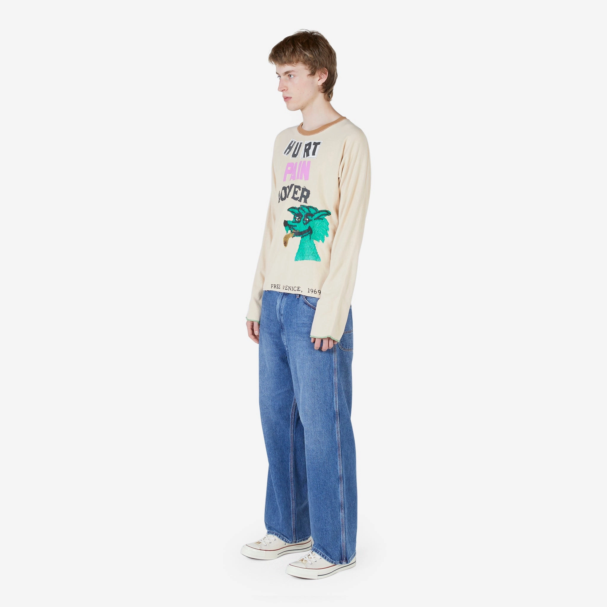 Hurt Lover Reversible T-Shirt Ivory Brown