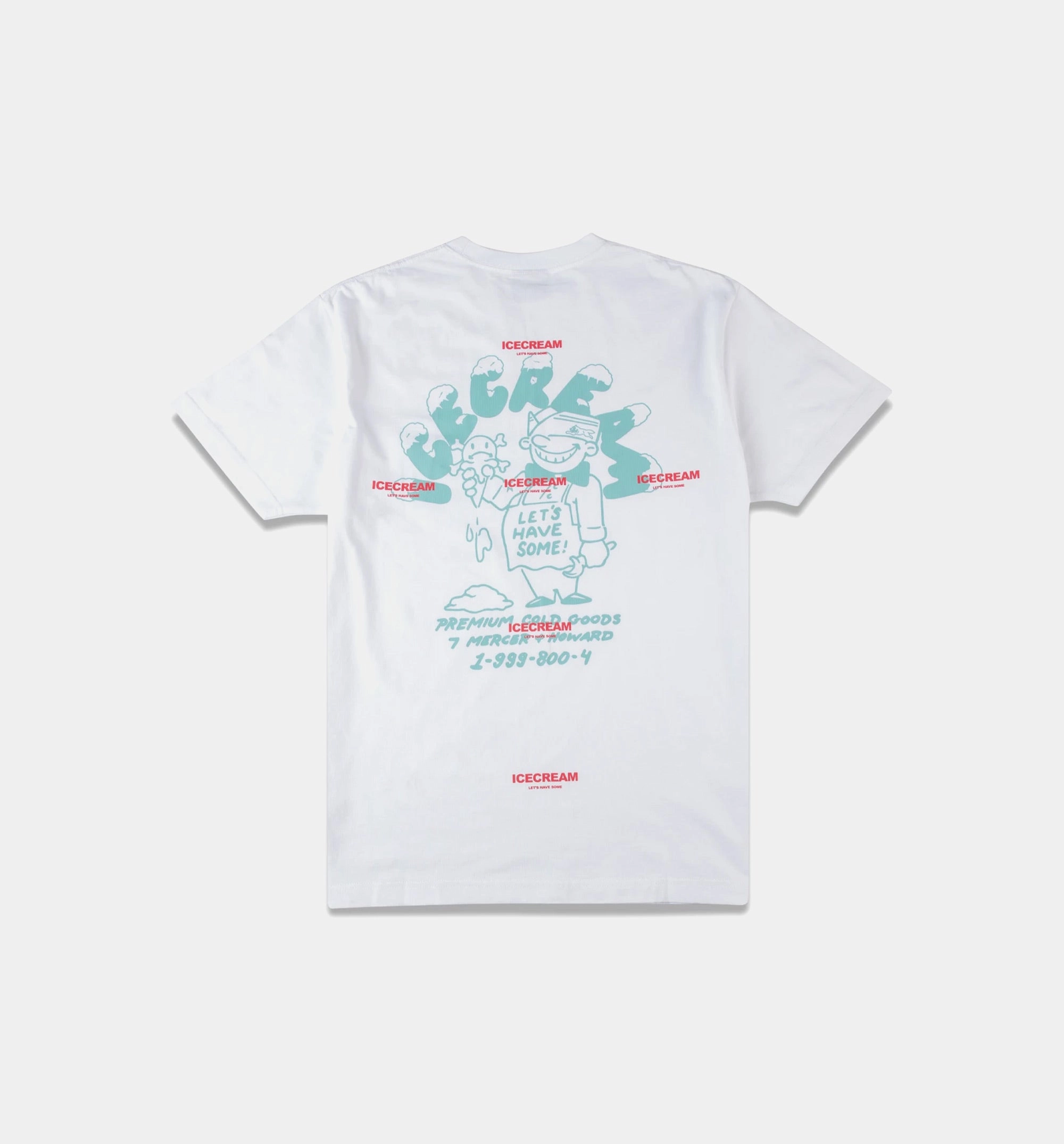 Ice Cream Man Short Sleeve Mens T-Shirt - White