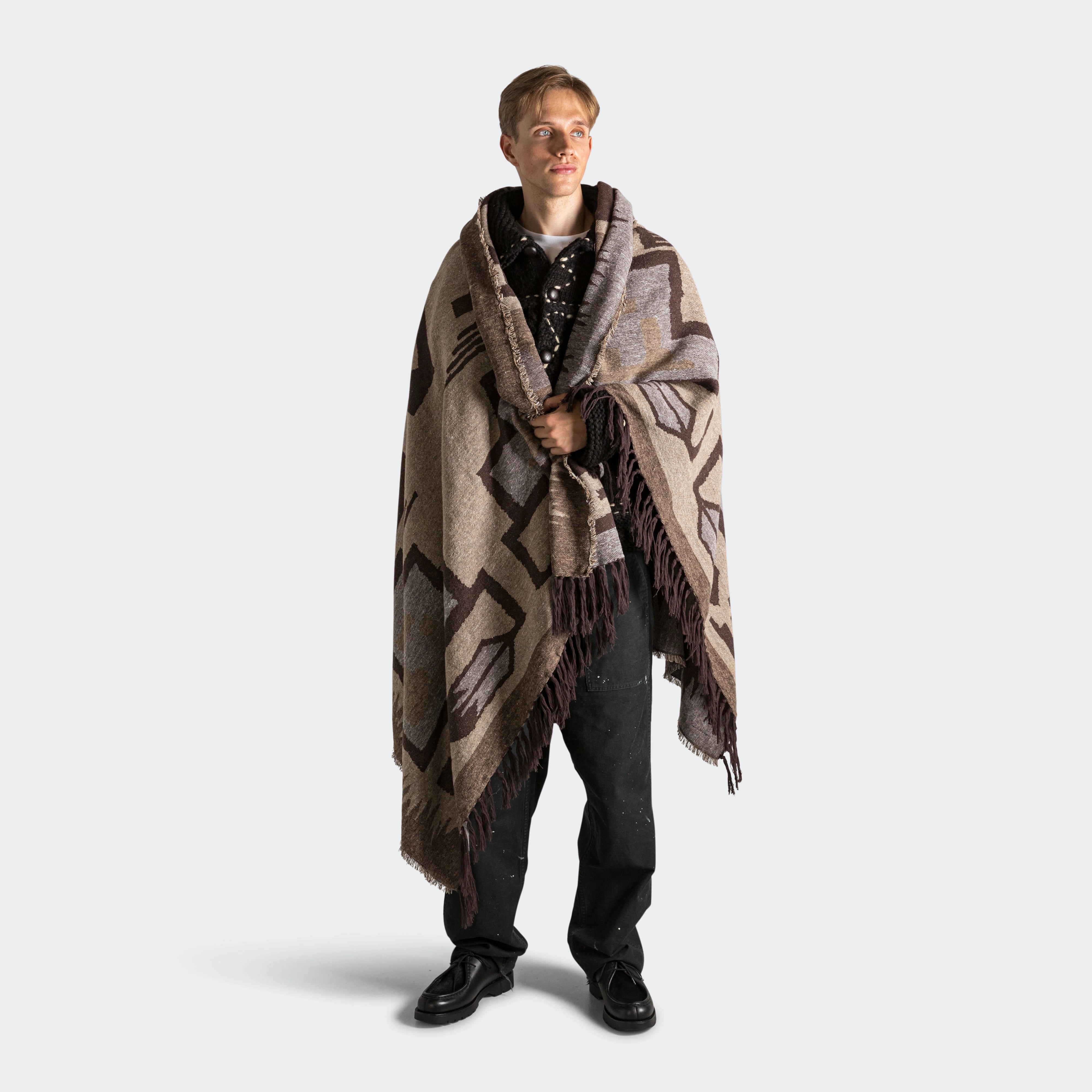 KAPITAL SPEAKEASY Blanket - BrownBeige