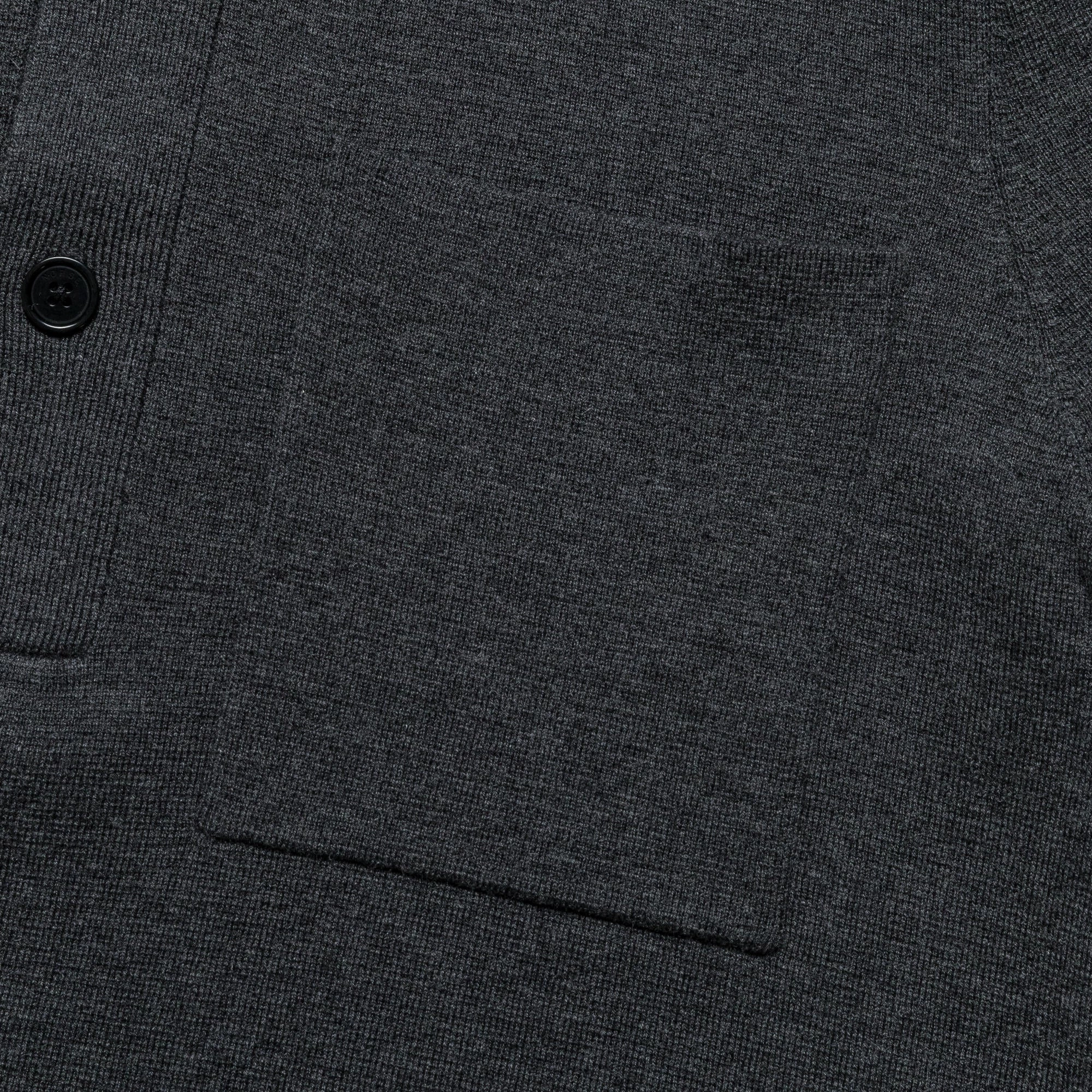 Kian Merino Cotton Milano Polo - Dark Grey Melange