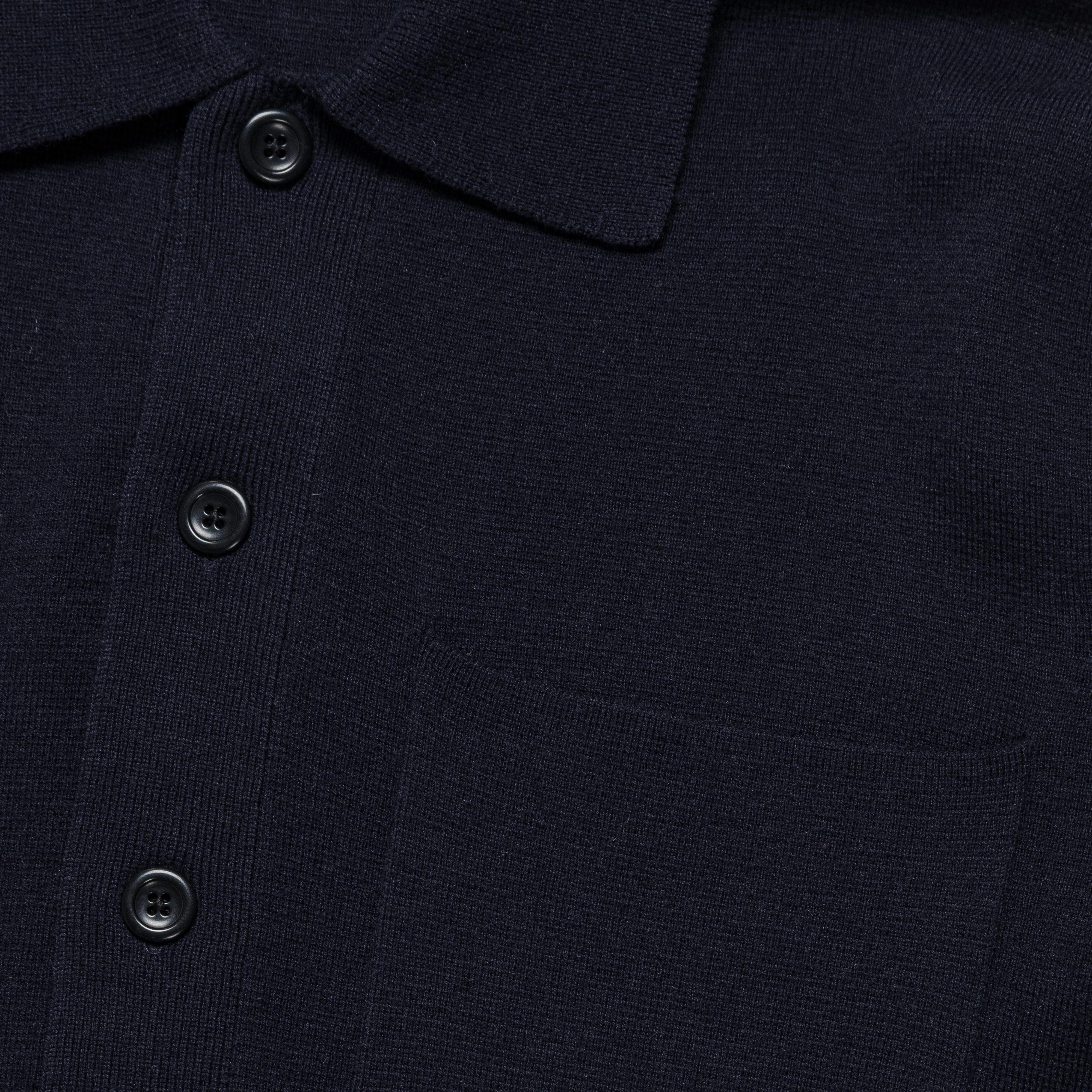 Kian Merino Cotton Milano Polo - Dark Navy