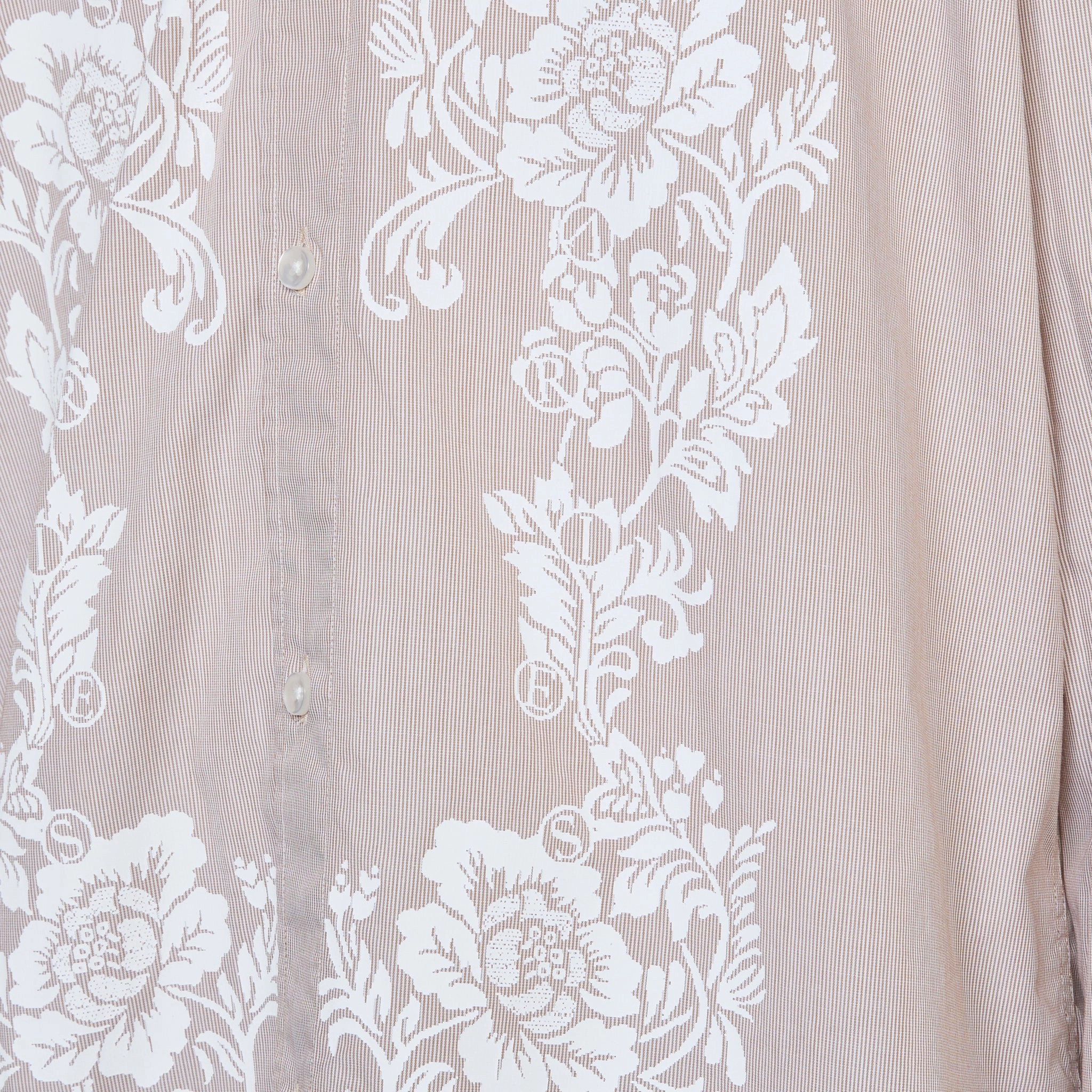 Lace Overprinted Poplin Shirt Brown