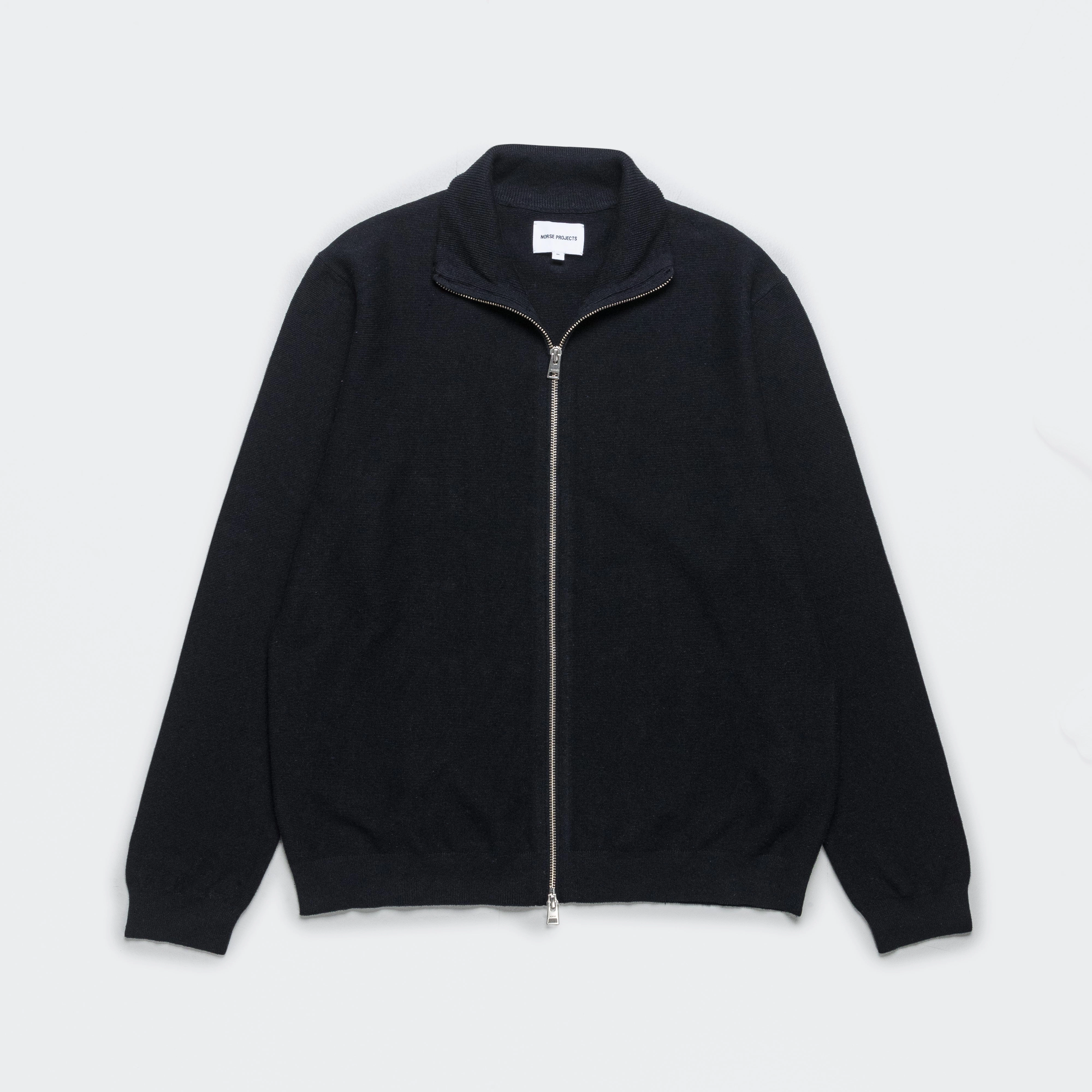 Links Cotton Linen Zip Jacket - Dark Navy